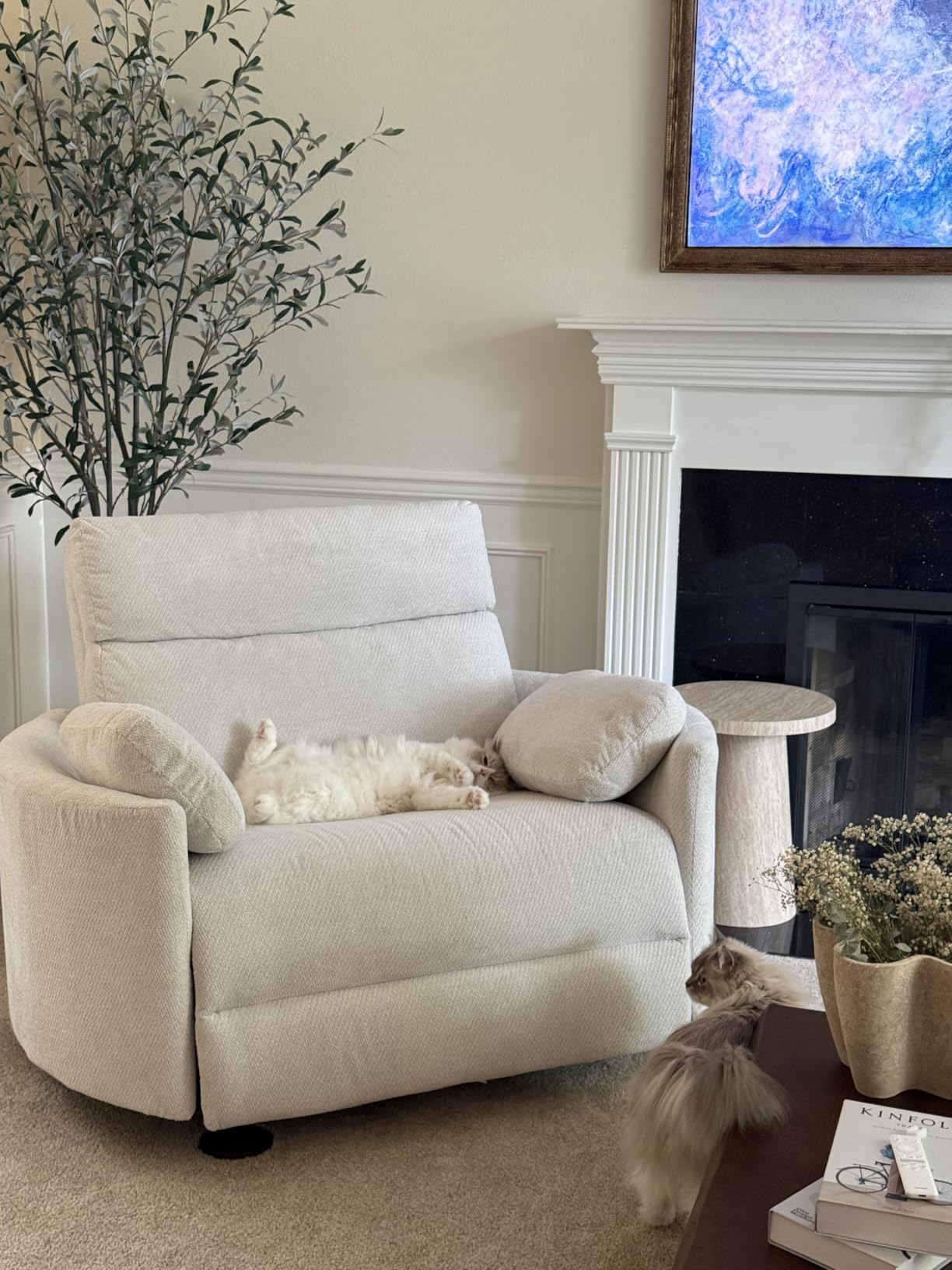 FLEXISPOT Mochi-Pro Zero Wall Oversized Power Recliner, 450 lbs, Beige customer photo 1
