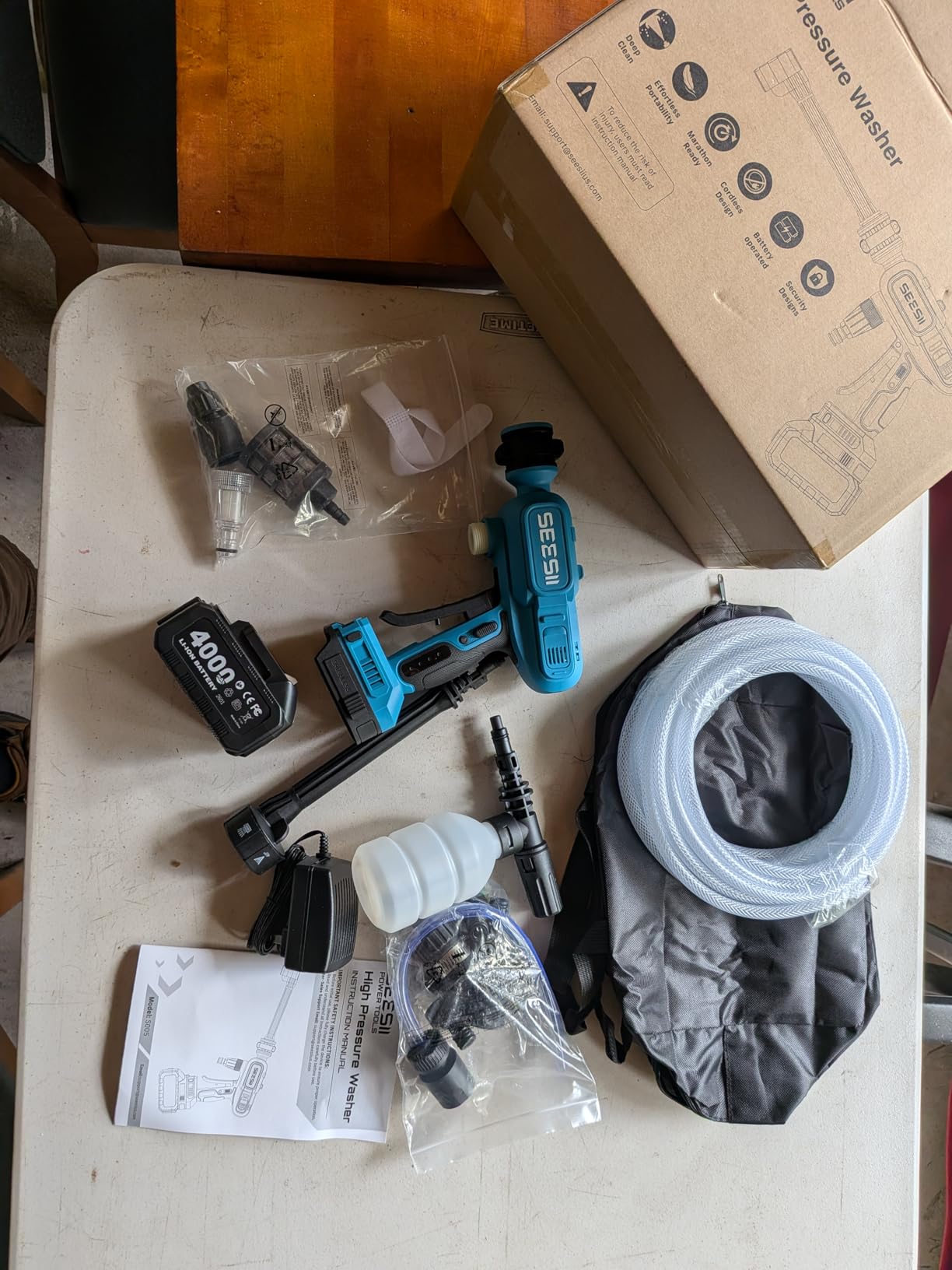 SEESII Cordless Pressure Washer 1250PSI, Portable Power Washer customer photo 1