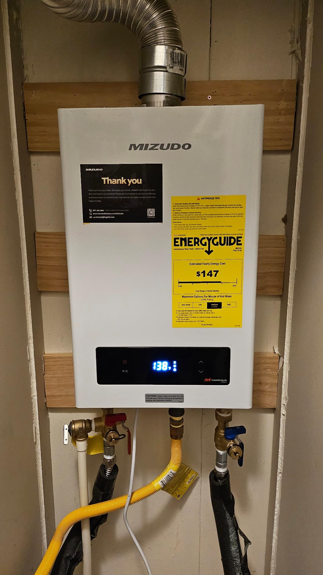 199,000 BTU Propane Tankless Water Heater,Max 10.3 GPM,Indoor | WiFi&APP Control Non-Condensing 5-7 outlets points ±1°F Temperature Stability for Large Families Residential Whole House customer photo 1
