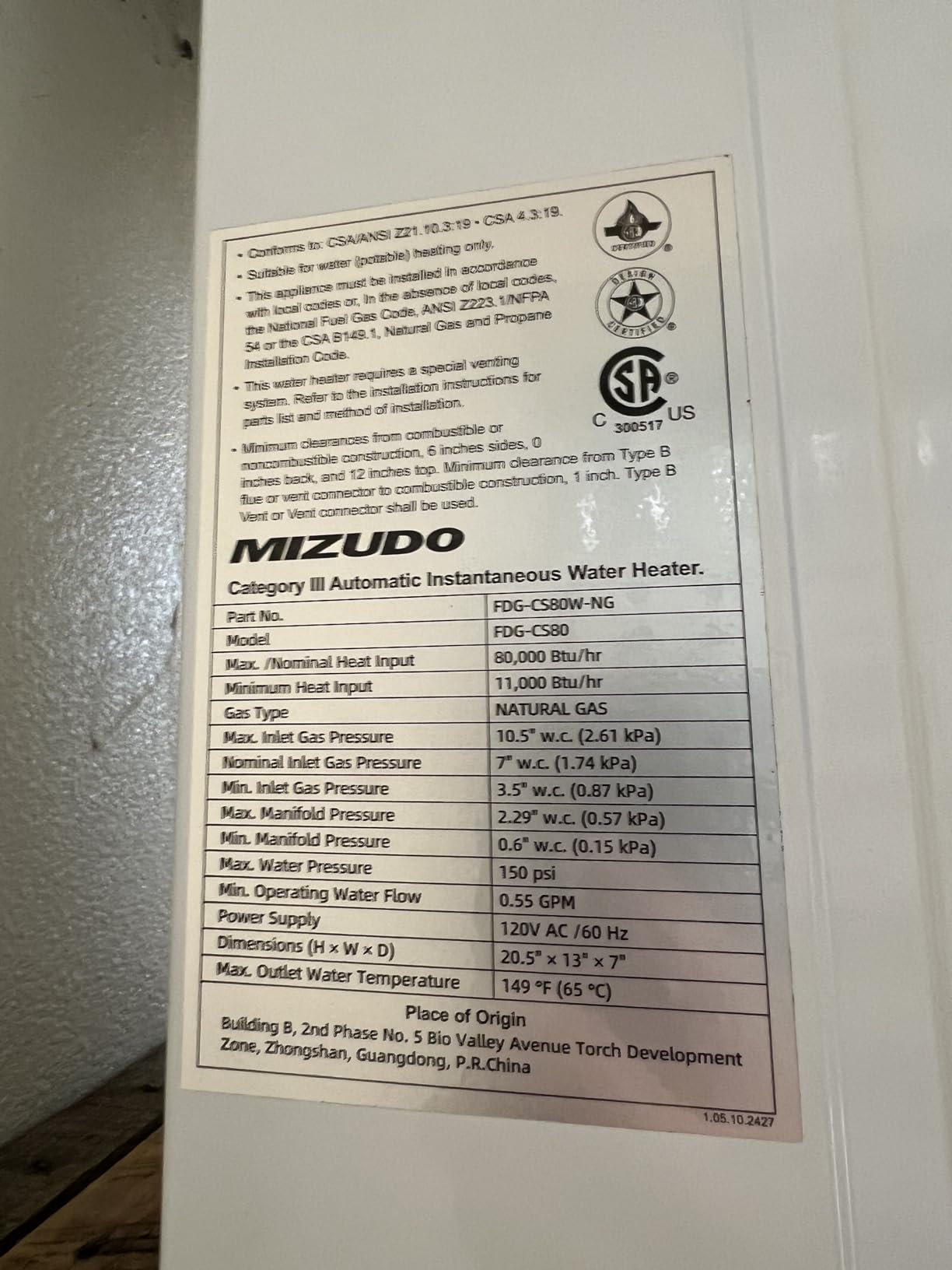 199,000 BTU Propane Tankless Water Heater,Max 10.3 GPM,Indoor | WiFi&APP Control Non-Condensing 5-7 outlets points ±1°F Temperature Stability for Large Families Residential Whole House customer photo 2