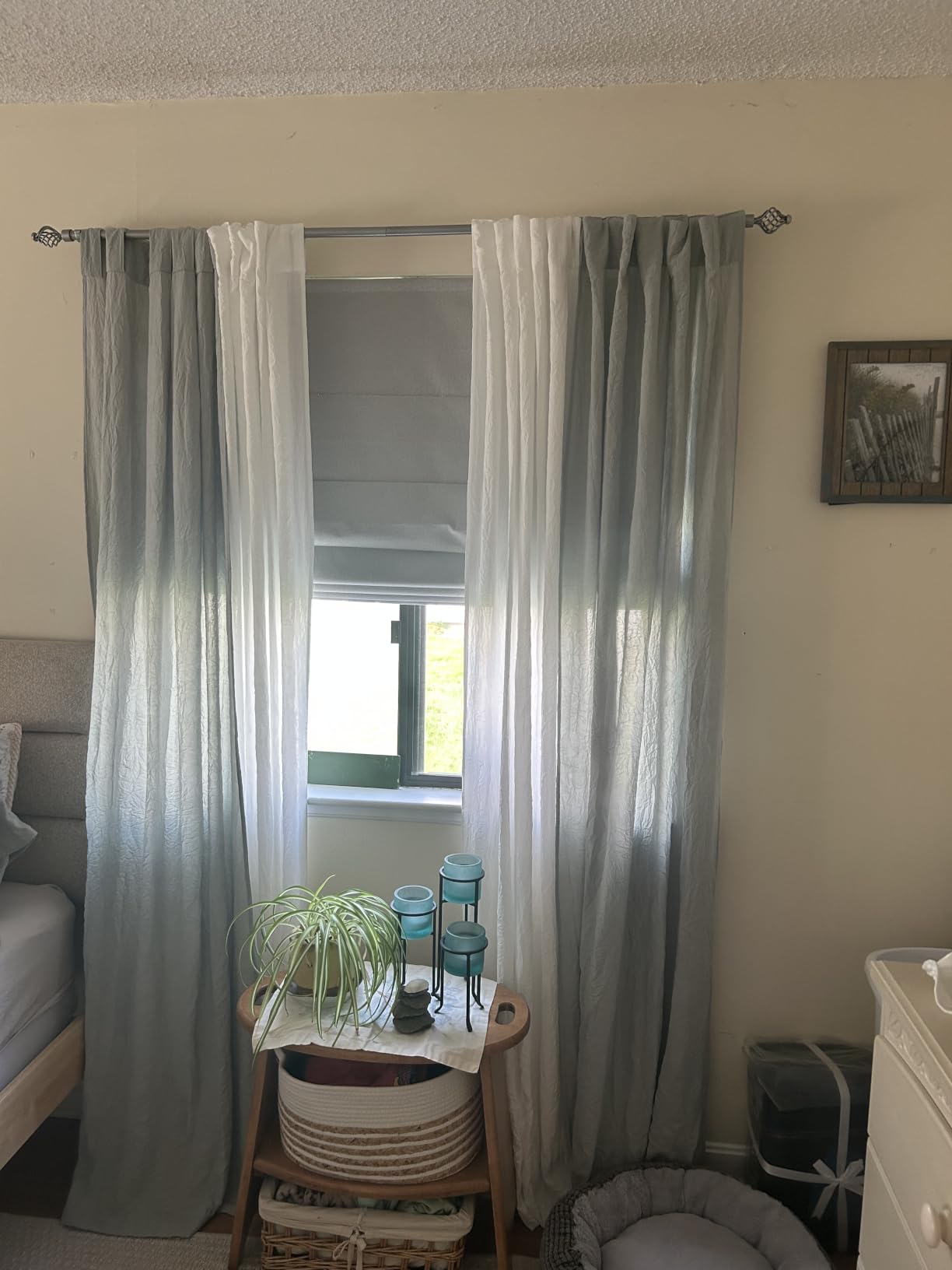 Changshade No Drill Roman Shades Cordless Blinds Blackout for Indoor Windows, Room Darkening Black Out Tension Rod No Hardware No Tools Inside Mount, Shade Size 35 Inches Wide 64 Inches High, Black customer photo 2