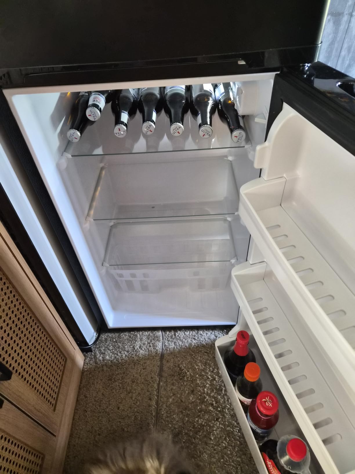 4.5 Cu.Ft Mini Fridge with Freezer, 2 Door Compact Refrigerator, Small Fridge with Adjustable Thermostat Energy Ultra Quiet, Mini Fridge Removable Glass Shelves for Bedroom Office Dorm-Satin Black customer photo 2