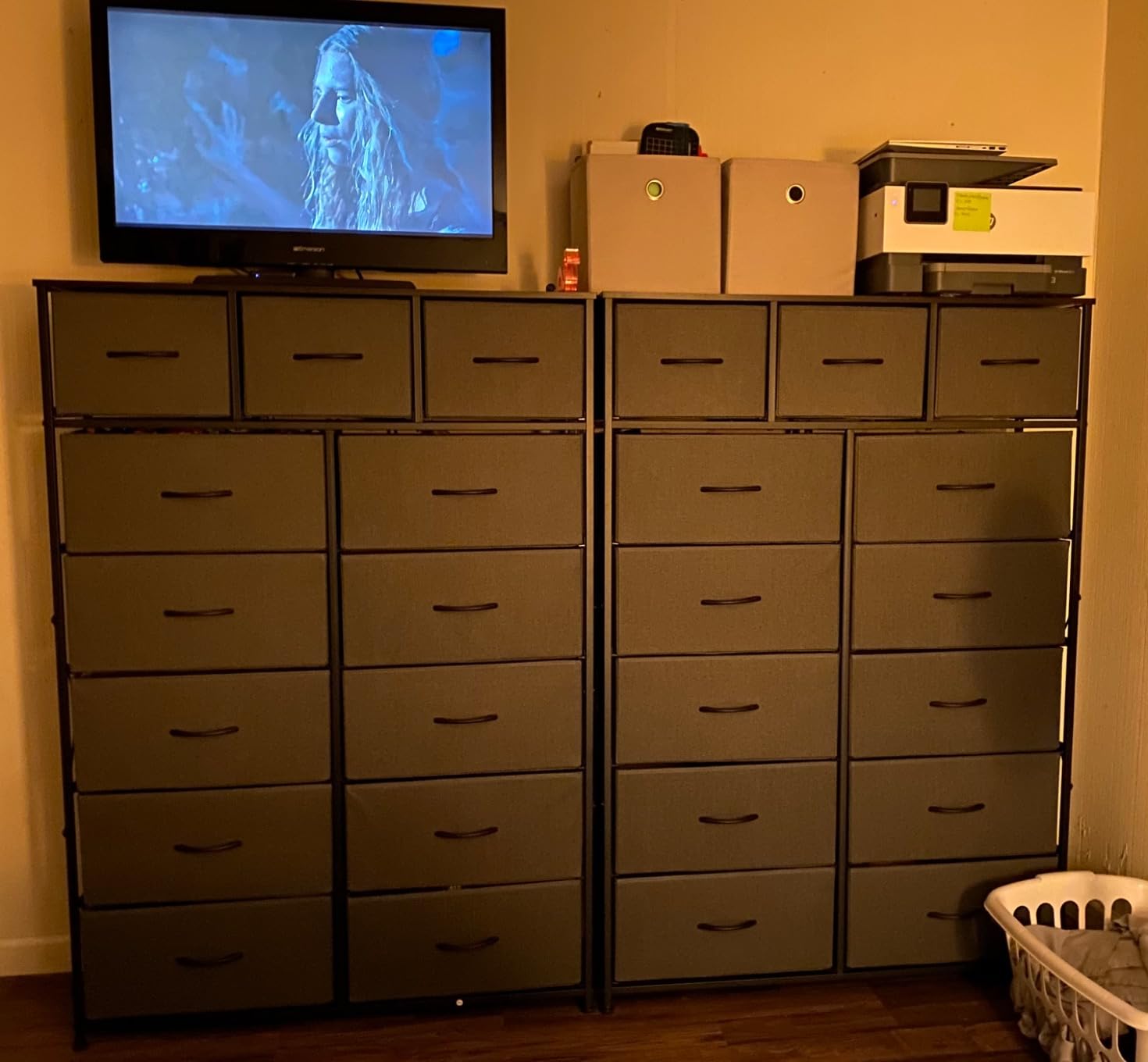 WLIVE Brown Dresser for Bedroom, 9 Drawer Wooden Chest of Drawers with SGS-Tested Anti-Tip Design, 62 Inch Wide Rustic Dresser TV Stand for Living Room, Hallway and Closet, Large Storage Cabinet customer photo 1