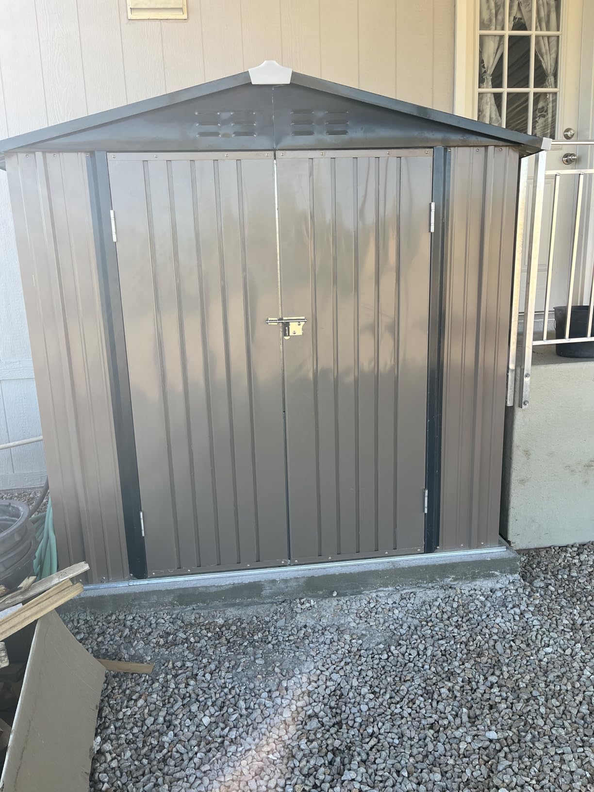 UDPATIO Outdoor Storage Shed 5x3 FT, Garden Resin Shed with Floor, Brown customer photo 2