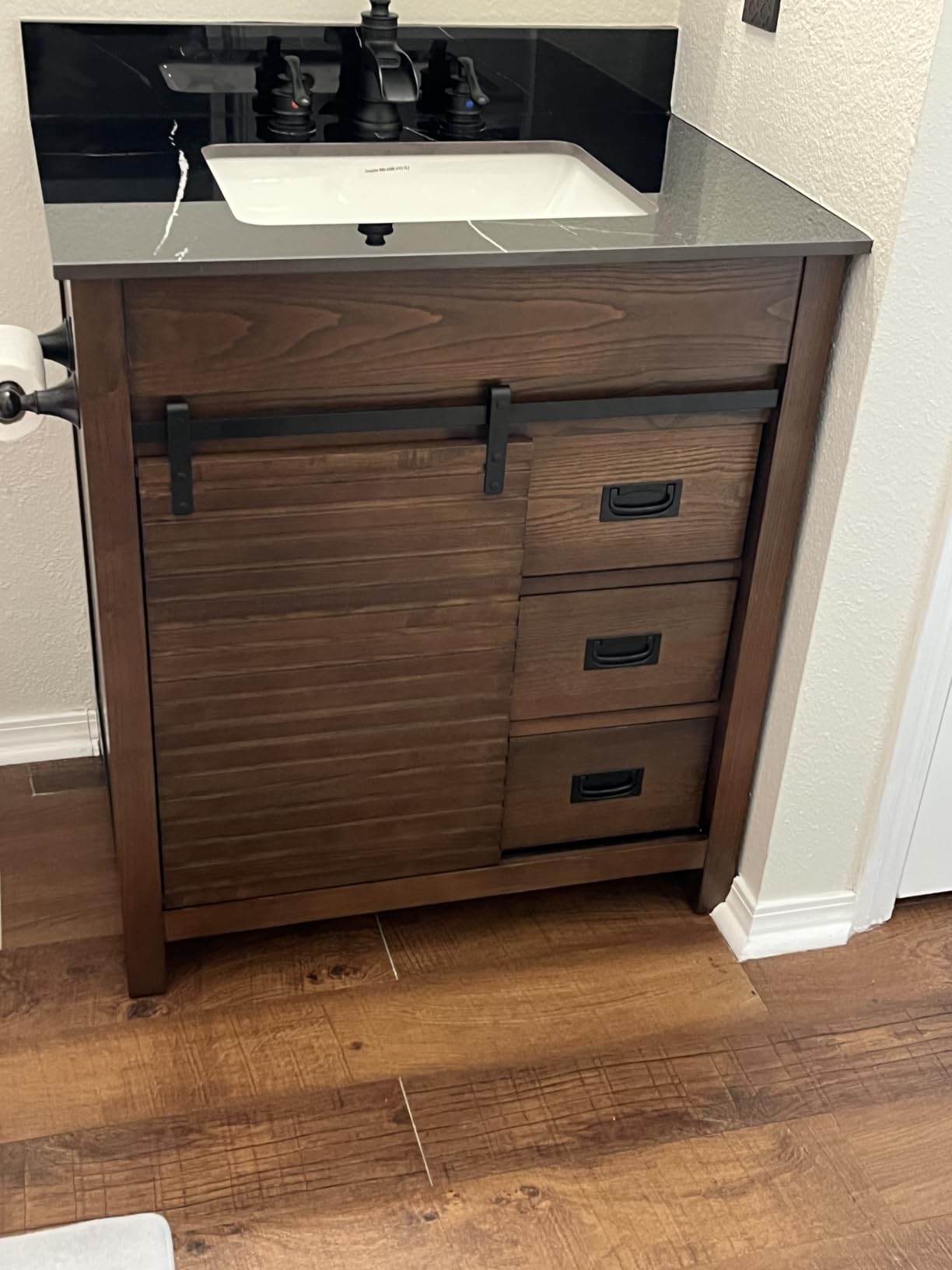 48 Inch Bathroom Vanity with Sink, Solid Wood, Walnut customer photo 2