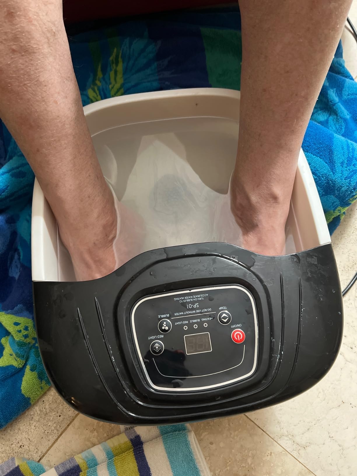 RIGHTMELL Foot Soaking Tub Foot Spa with Heat, Bubble, Ozone & Blue Light customer photo 2