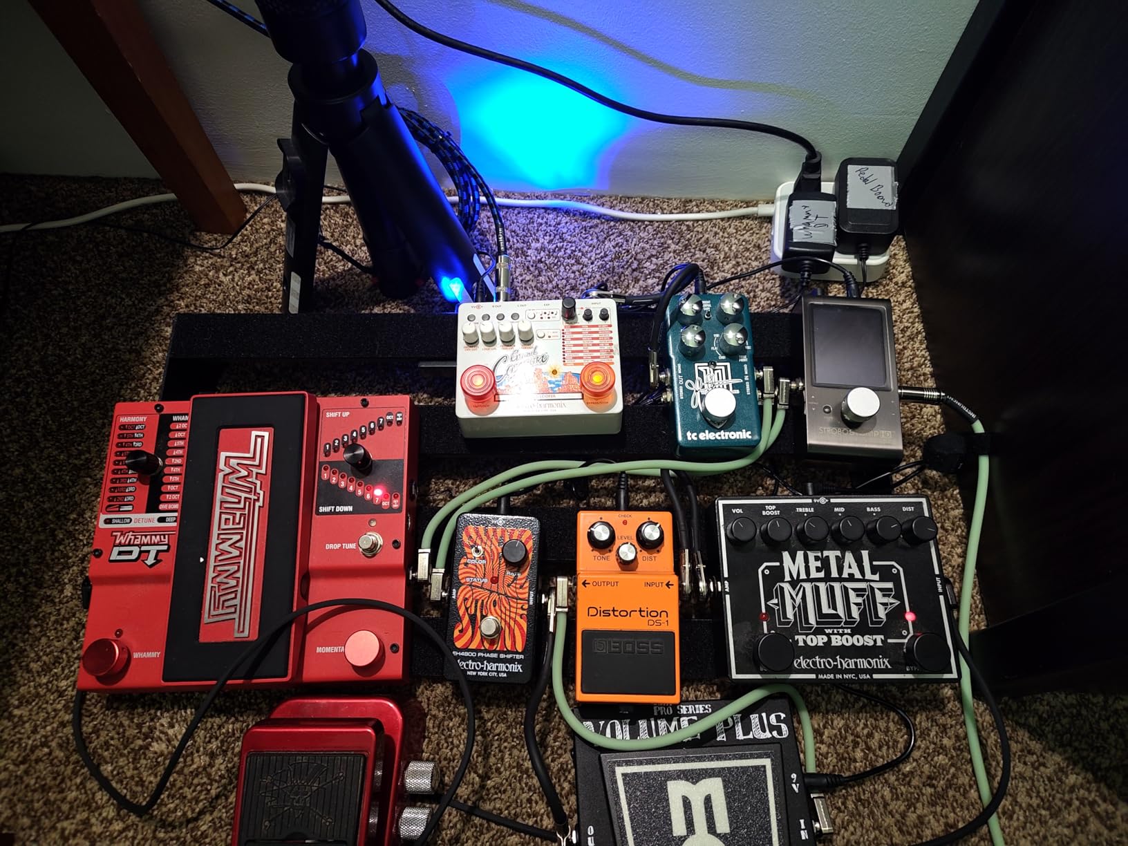 STRICH Pedal Board with Built-in Power Supply, Small Guitar Pedalboard 15