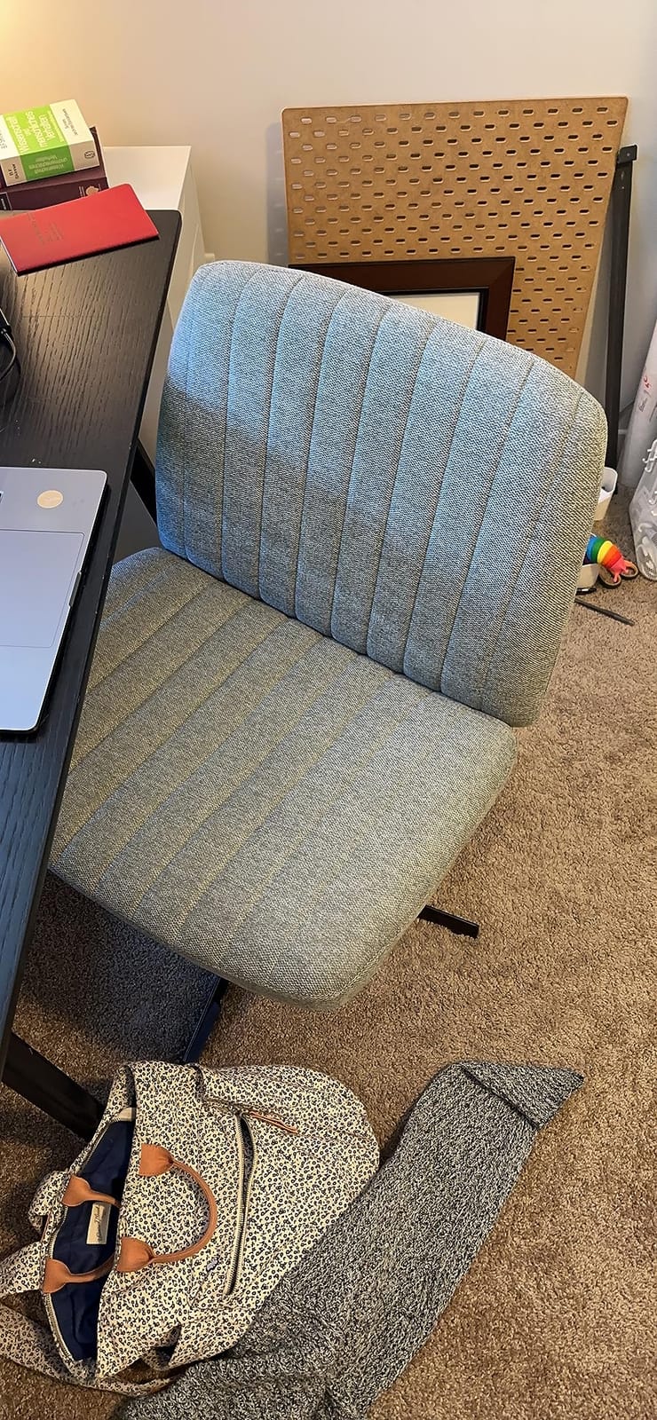 OLIXIS Armless Home Office Chair - Ergonomic Small Desk Chair, Mesh Back, Removable Washable Foam Cushion, Height Adjustable, Rolling Swivel Wheels, Small Space, Black customer photo 1