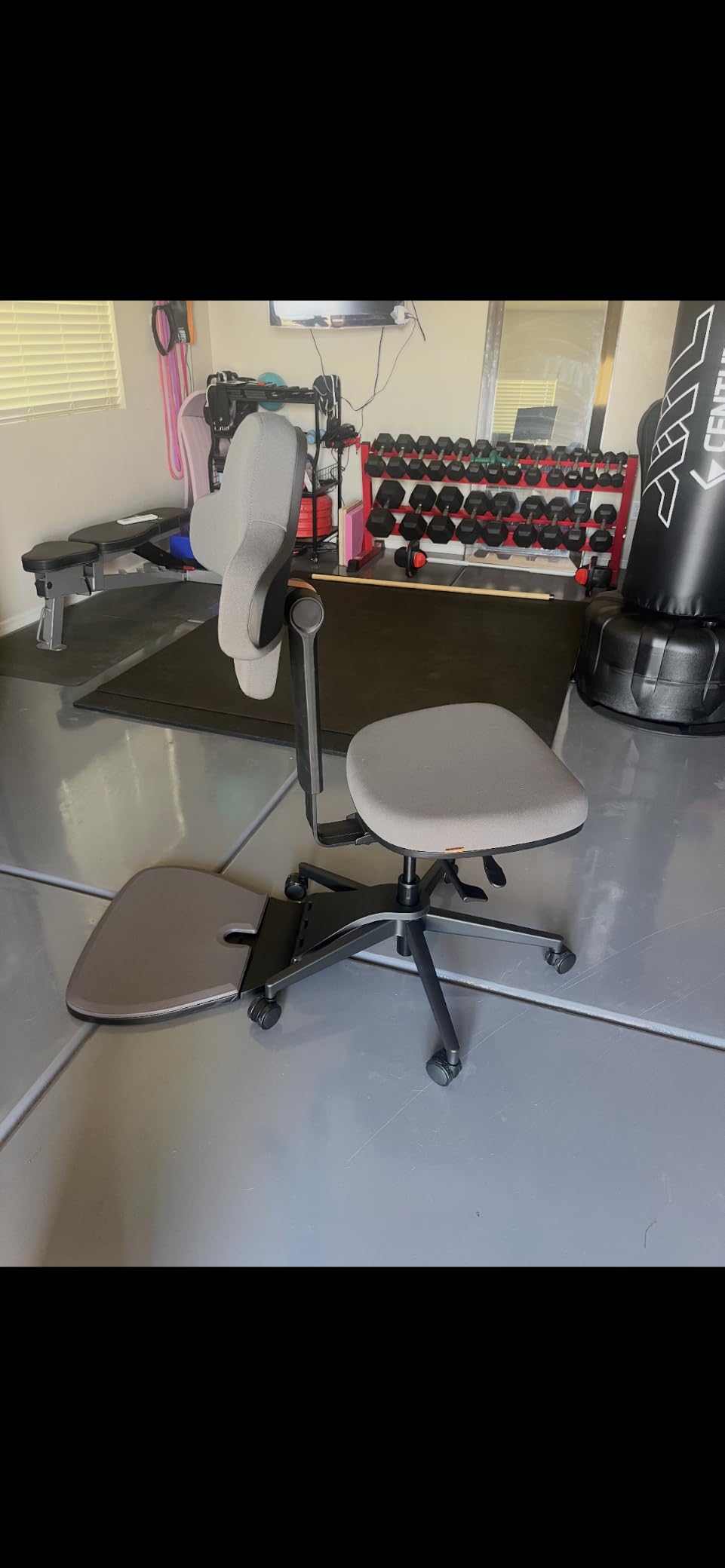 Newtral Standing Desk Chair, Standing Mate Chair for Sit-Stand, Ergonomic Leaning Perch Chair with Anti-Fatigue Mat, Standing Stool, Saddle Chair, Height Adjustable Home Office Posture Seat-MT-L-DG customer photo 1