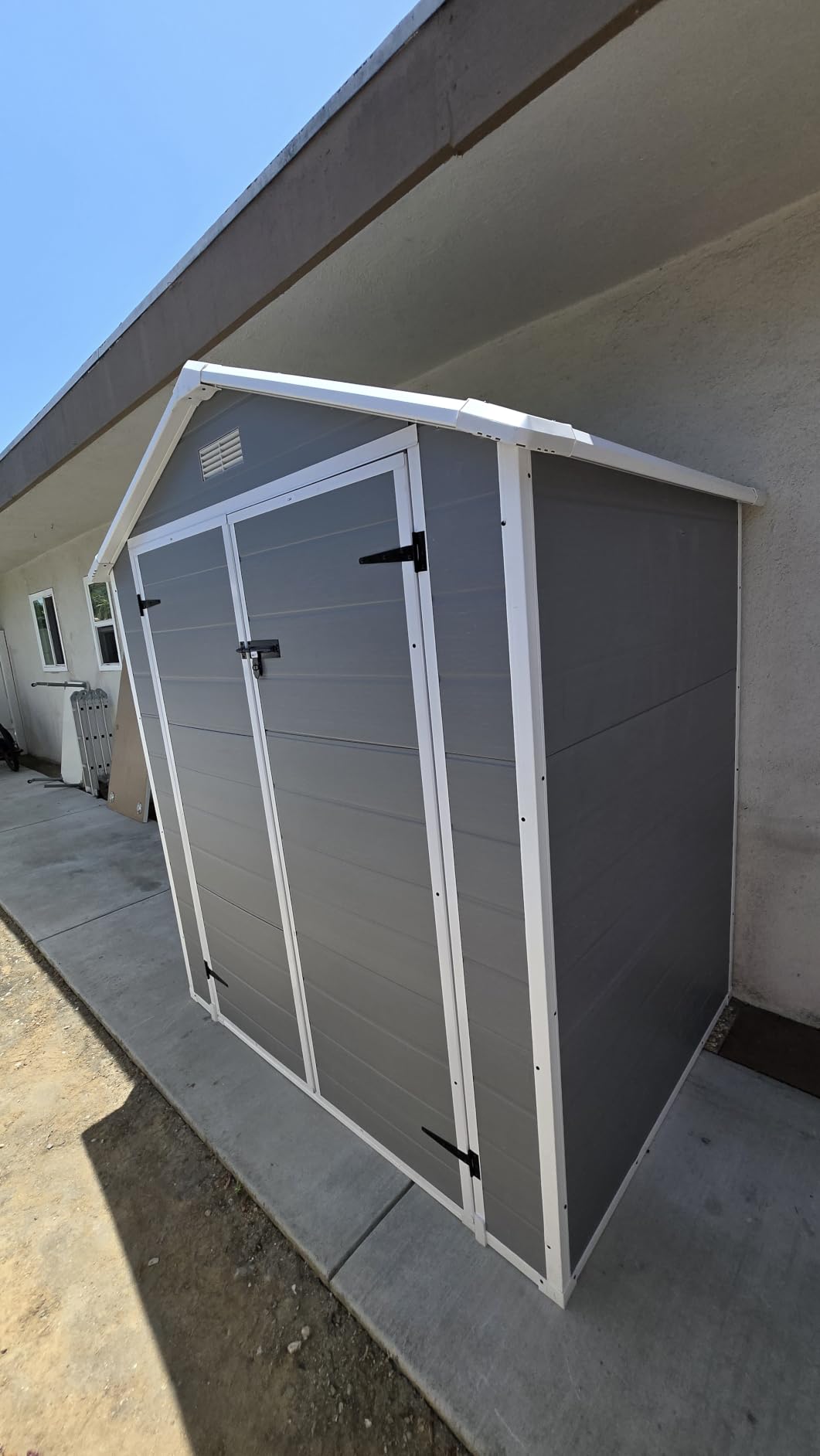 Patiowell 6x4 FT Resin Outdoor Storage Shed with Floor, Light Gray customer photo 2