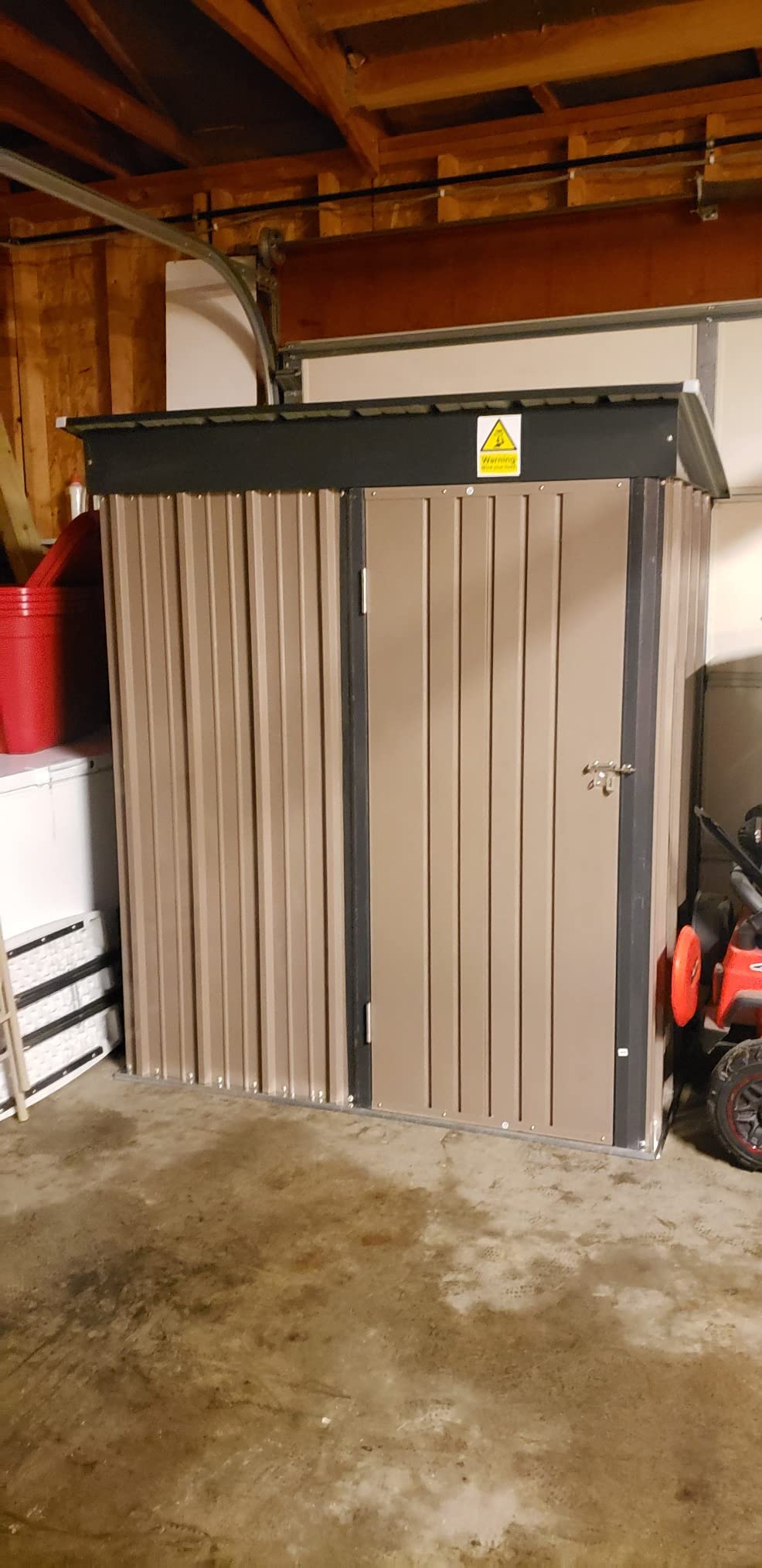 UDPATIO Storage Shed 8 x 10 FT, Resin Sheds & Outdoor Storage with Floor Large Clearance Outdoors Plastic Garden Tool Shed Tuff Outside Cottage Shed with Lockable Door for Bike, Garbage Gray White customer photo 2