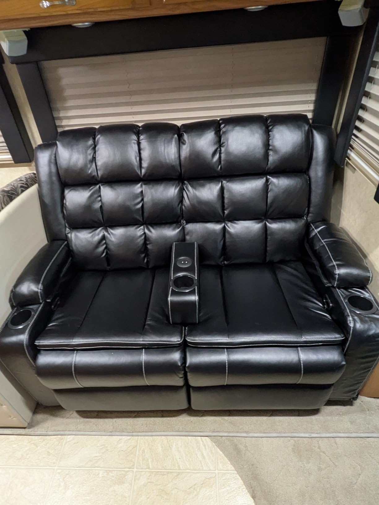 Home Theater Seating, Power Recliner Sofa Single Chair with Massage & Heat | Wall Hugger Reclining Single Chairs with USB, RV Furniture with LED Lights, Cup Holders for Movie Theater, Gaming Room customer photo 1