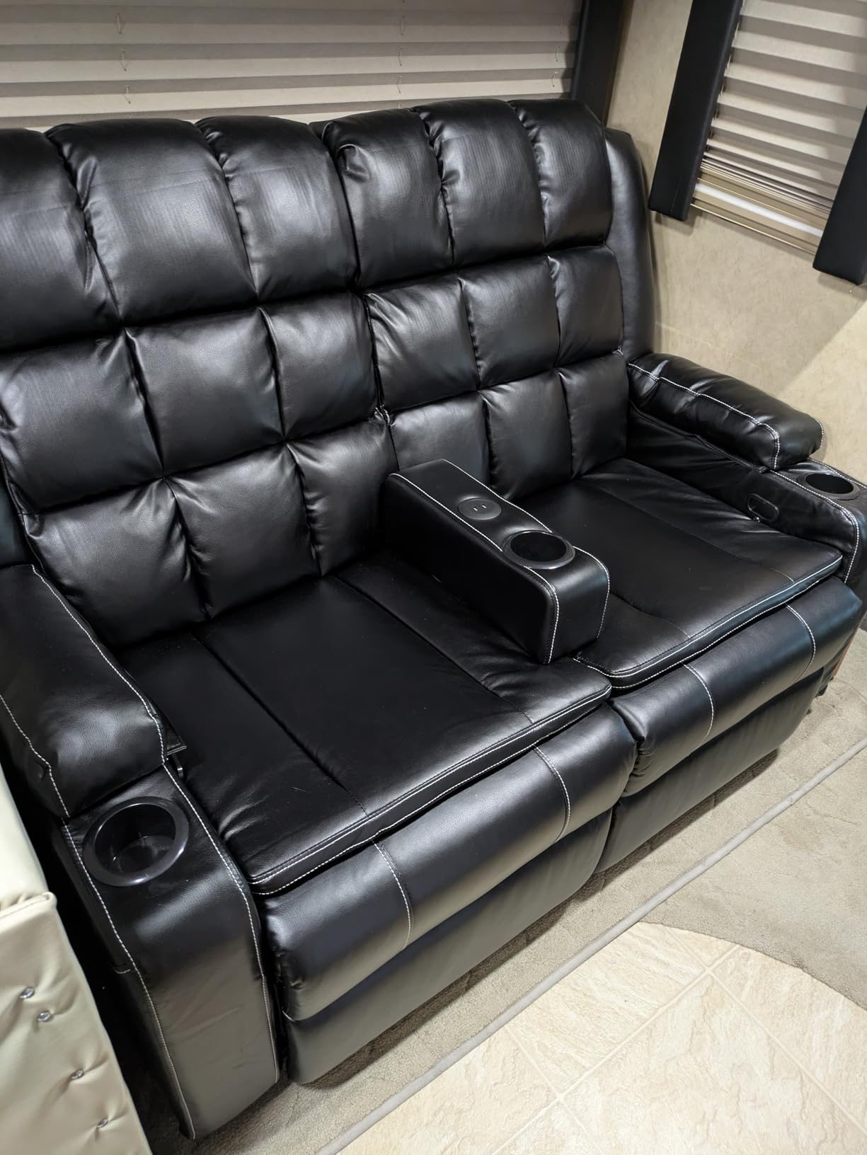 Home Theater Seating, Power Recliner Sofa Single Chair with Massage & Heat | Wall Hugger Reclining Single Chairs with USB, RV Furniture with LED Lights, Cup Holders for Movie Theater, Gaming Room customer photo 2