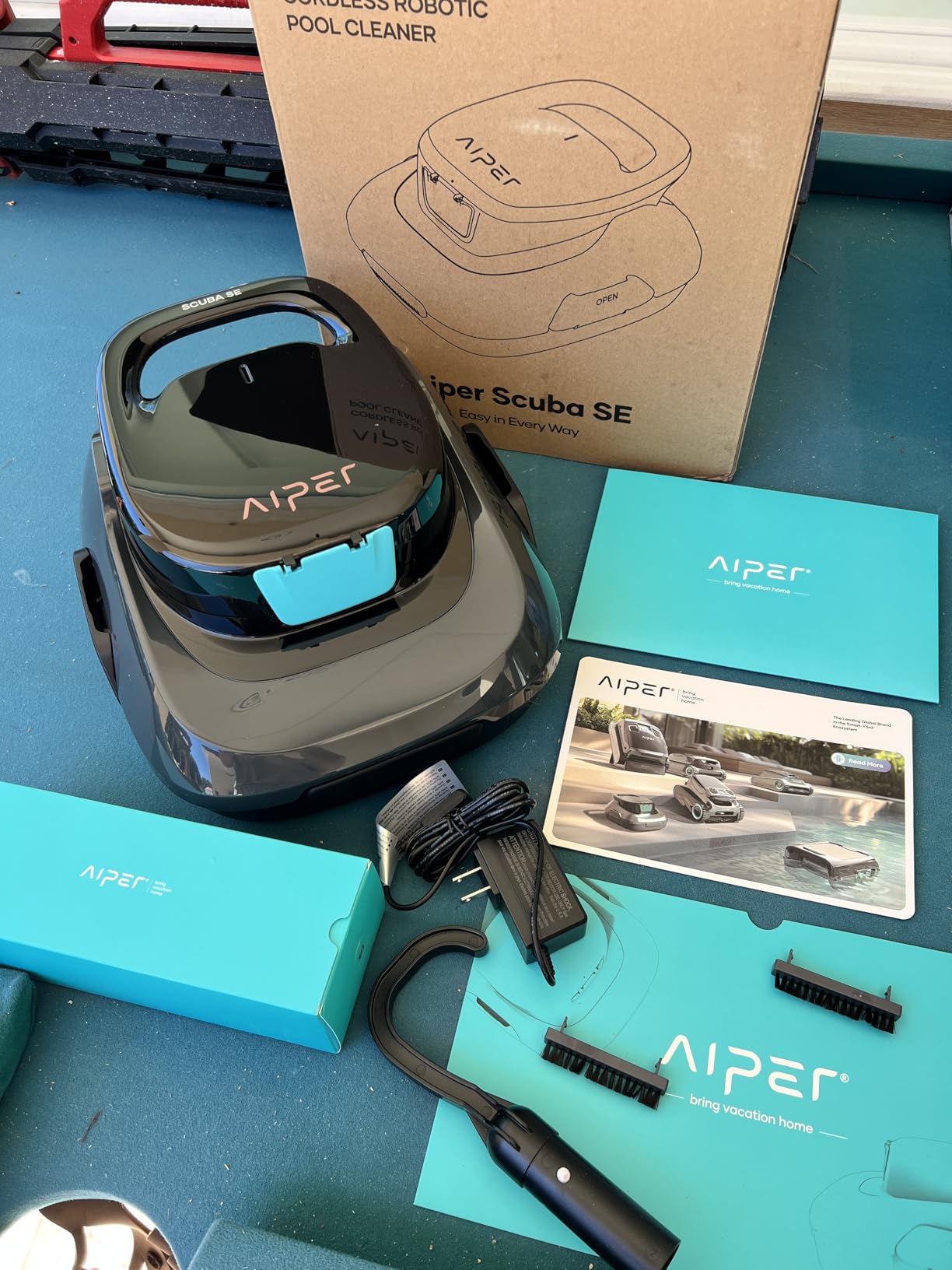 2026 Aiper Scuba SE Cordless Pool Vacuum Robot for Above Ground Pool | Dual-Cleaning Modes, Powerful 1820GPH Suction, 90-Min Runtime, Self-Parking, Cleaning Up to 860 sq.ft, Dark Gray customer photo 2