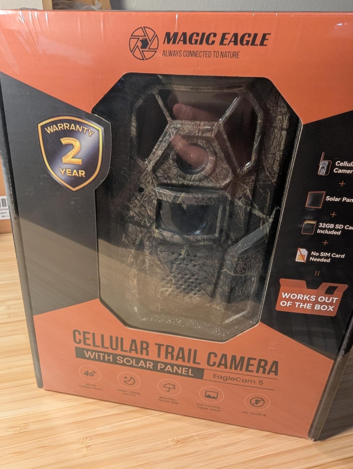 MagicEagle Cellular Trail Camera 4G Wild Game Cameras 13,000 mAh Battery Solar Panel 2K Audible Video No-Glow IR Night Vision IP66 Waterproof for Wildlife Deer Monitoring Home Security (Army Green) customer photo 1