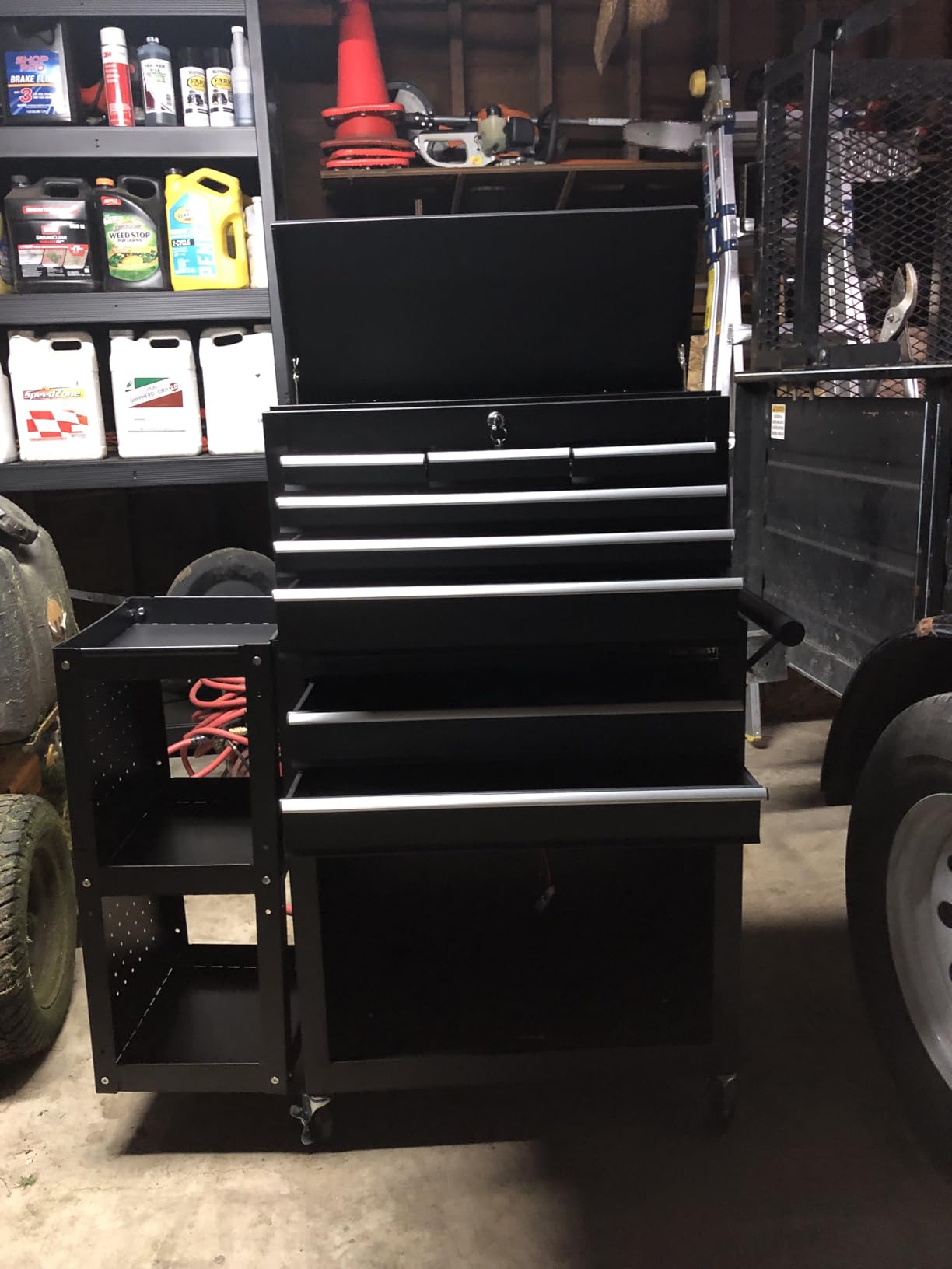 Tool Chest 6-Drawer, Heavy Duty Rolling Tool Chest with Stainless Steel Countertop/Side Drawer, Tool Cabinet with Lockable Drawers & 360° Wheels for Garage Storage, Workshop, Black customer photo 2