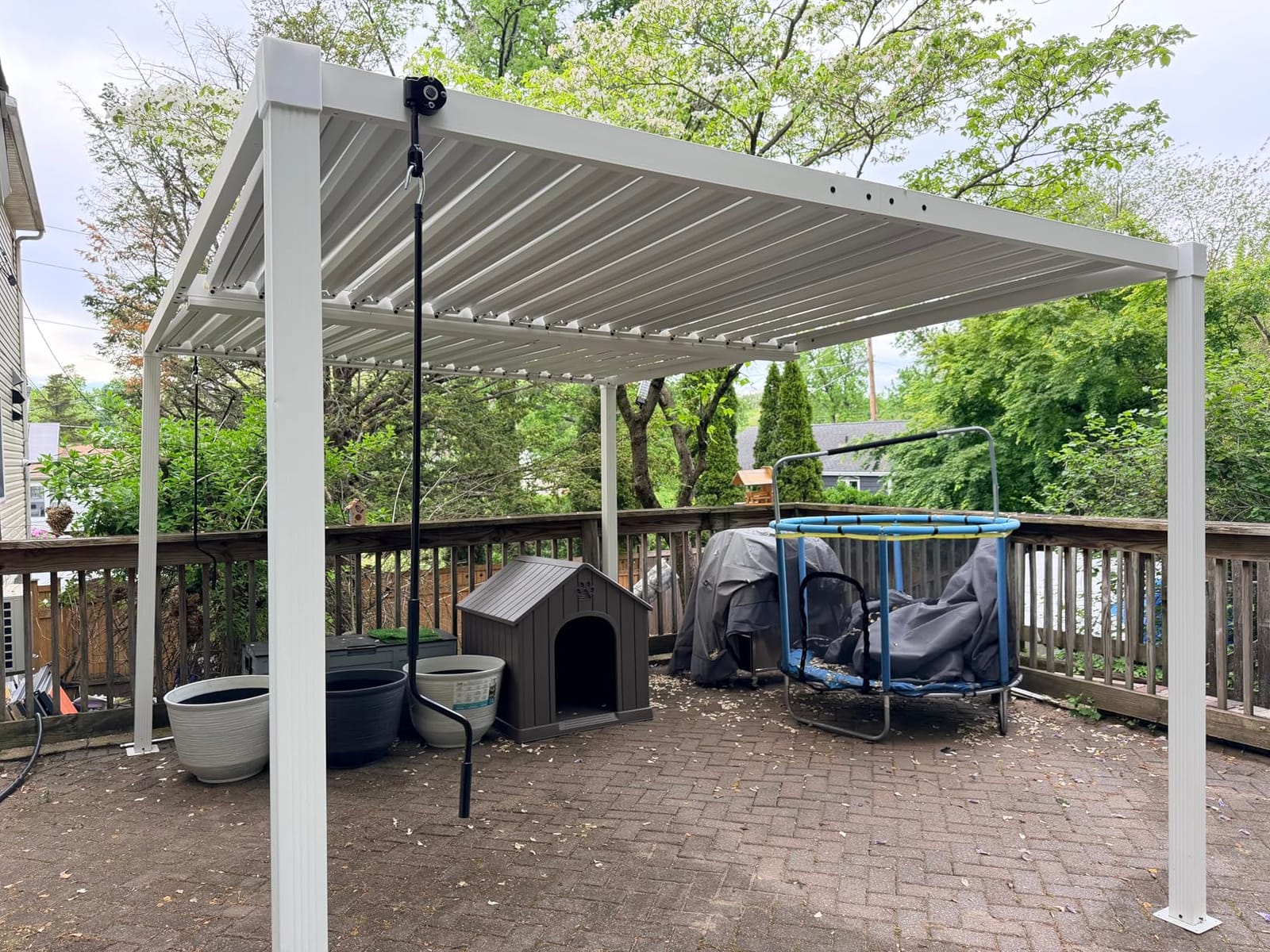 Louvered Pergola 10' x 13', Outdoor Aluminum Pergola, Gray customer photo 2