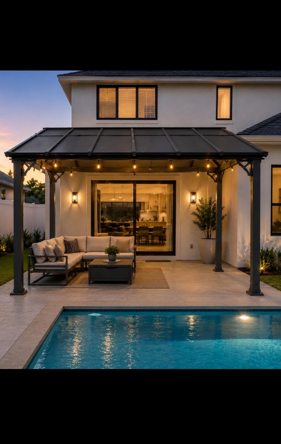 Aoxun 8x10FT Pergola with Netting and Curtains for Patio customer photo 1