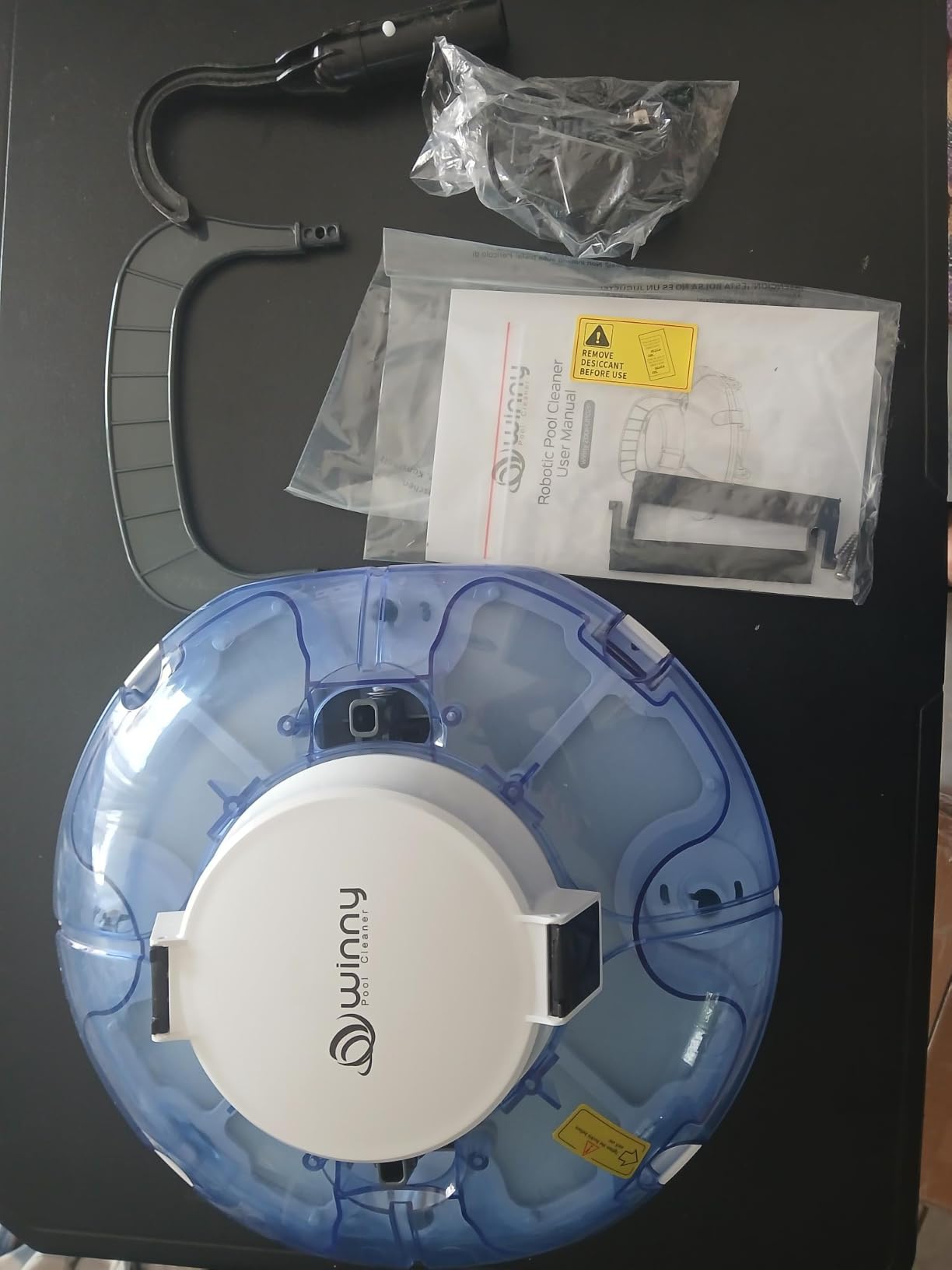Winny Pool Cleaner Cordless Pool Vacuum Robot for Above Ground Pool | Automatic Model, Cleaning Up to 660 sq.ft, Dual-Layer Filtration, 90 Mins Runtime, Self-Parking, with Hook, Blue customer photo 2