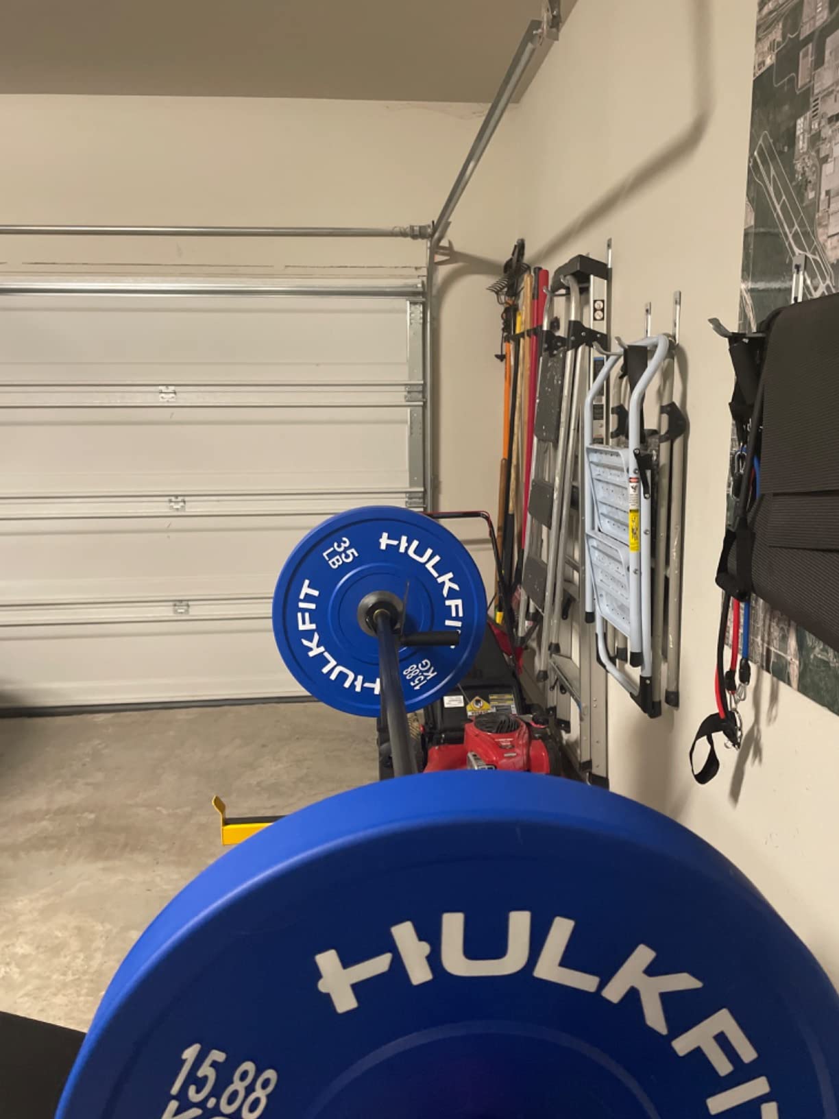 HULKFIT 2-Inch Olympic Rubber Weight Plates Sets, Bumper Plates Set with 7ft Bar, 100-390LB Set, Colored customer photo 2