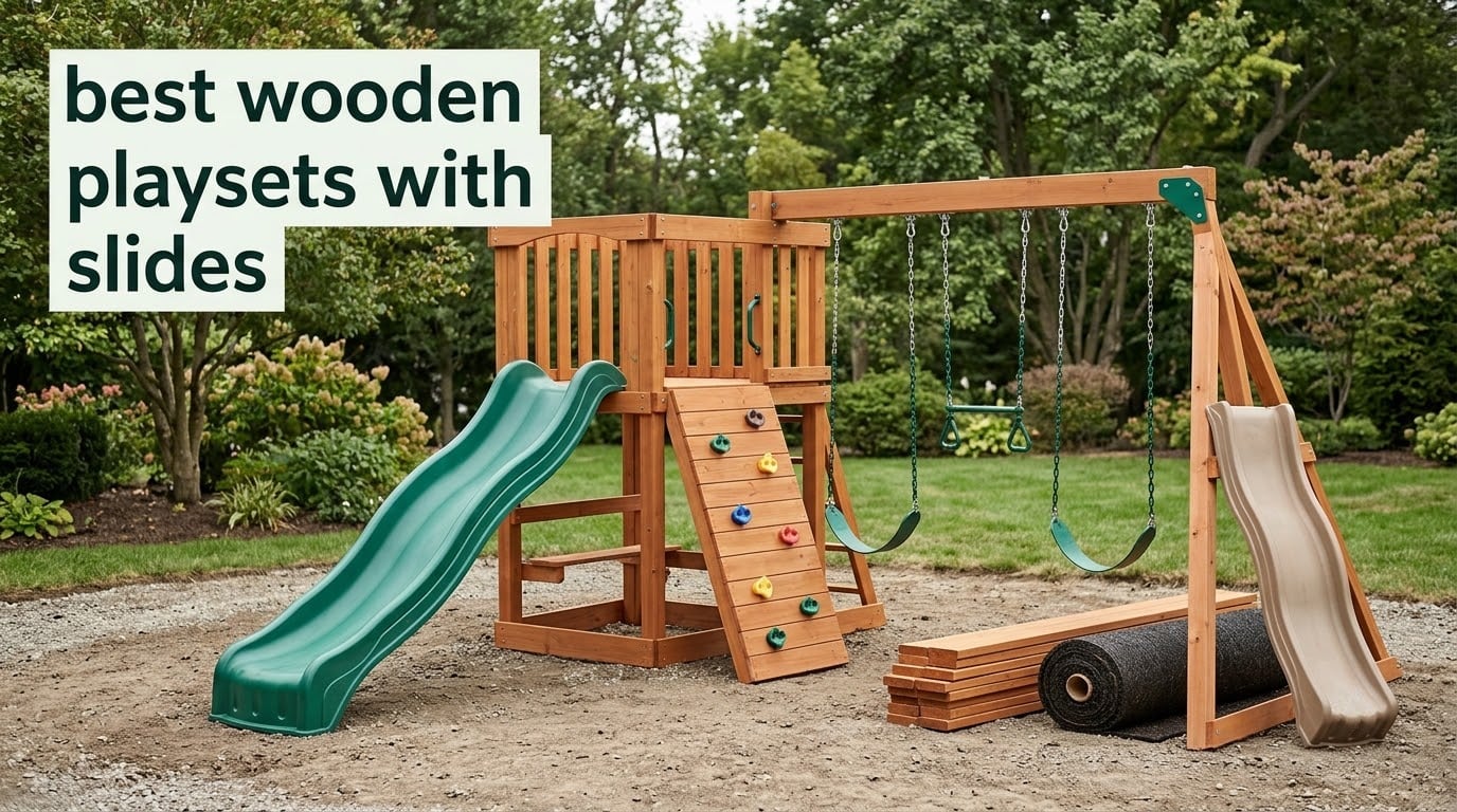 best wooden playsets with slides