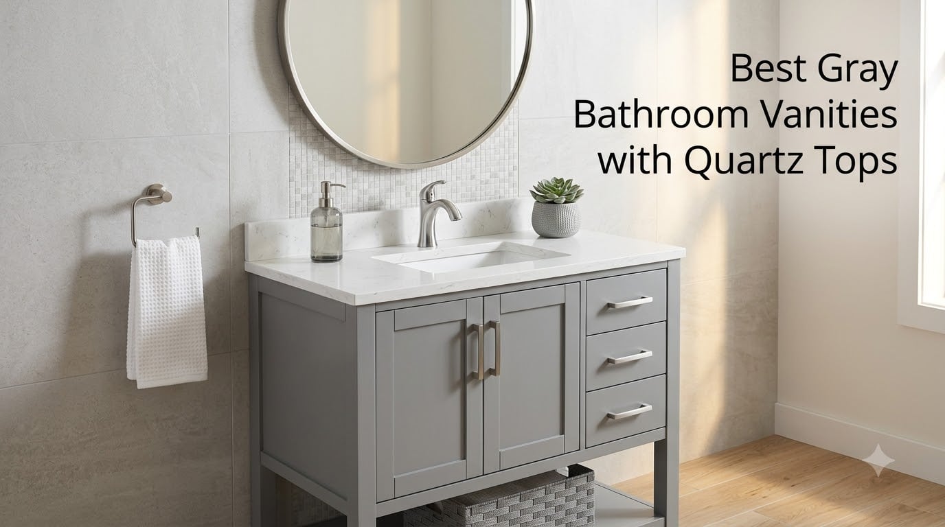Best Gray Bathroom Vanities with Quartz Tops
