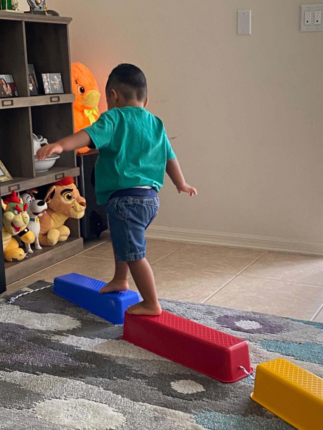 Edx Education Step-a-Logs - Supplies for Physical Play - Indoor and Outdoor - Exercise and Gross Motor Skills - Stackable - Build Coordination customer photo 2