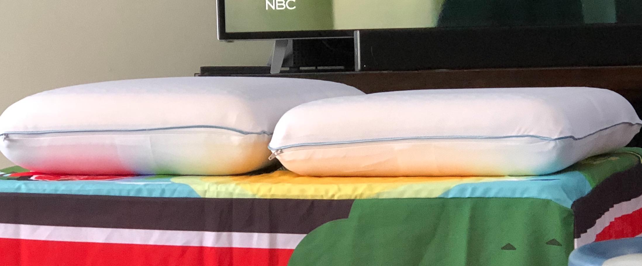 Cool Gel Cooling Pillow for Side Sleepers, Standard Size Memory Foam Pillow for Neck Pain Relief, Medium Firm Ergonomic Contour, Bed Pillows for Sleeping, Back Sleeper Neck and Shoulder Support customer photo 2