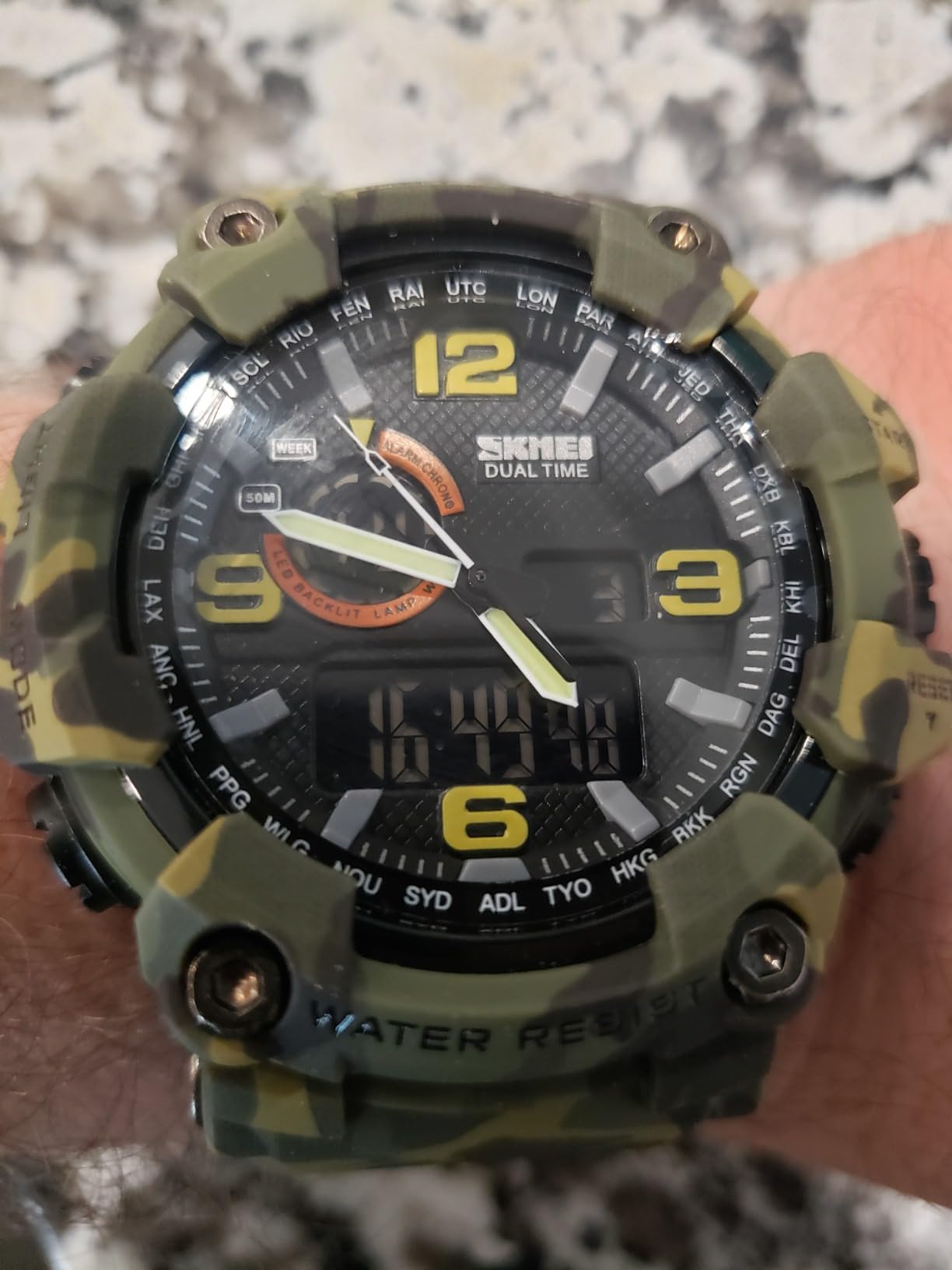 Gosasa Men's Large Face Outdoor Sports Watches Military S-Shock Watch Waterproof, Backlight, Alarm, Stopwatch Features - Rugged Wristwatch for Training, Hiking, and Adventure customer photo 1