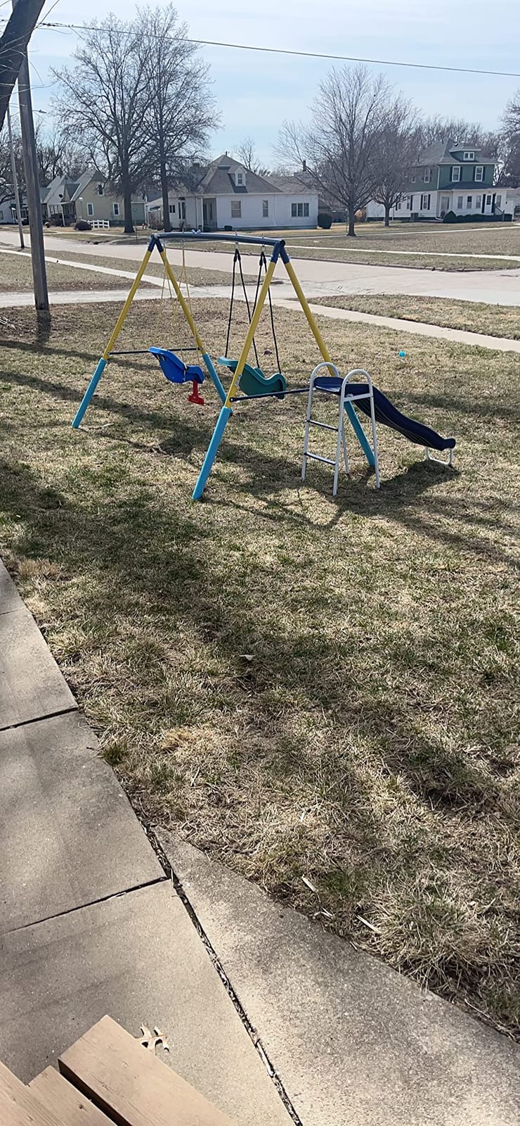 Sportspower My First Metal Swing Set with Slide, 4 Kids Max, Blue, Yellow customer photo 2