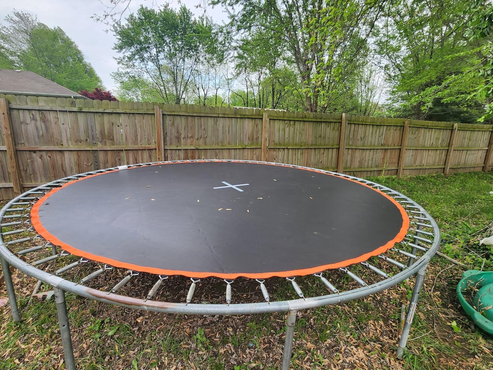 Trampoline Mat, Fits for 14 ft Frame, with 72 V-Rings Fits 5.5 inch Springs, Trampoline Mat Replacement(Mat Dia:150in), Reinforce, UV-Resistant, with Spring Hook and Gloves, Not Include Spring customer photo 1