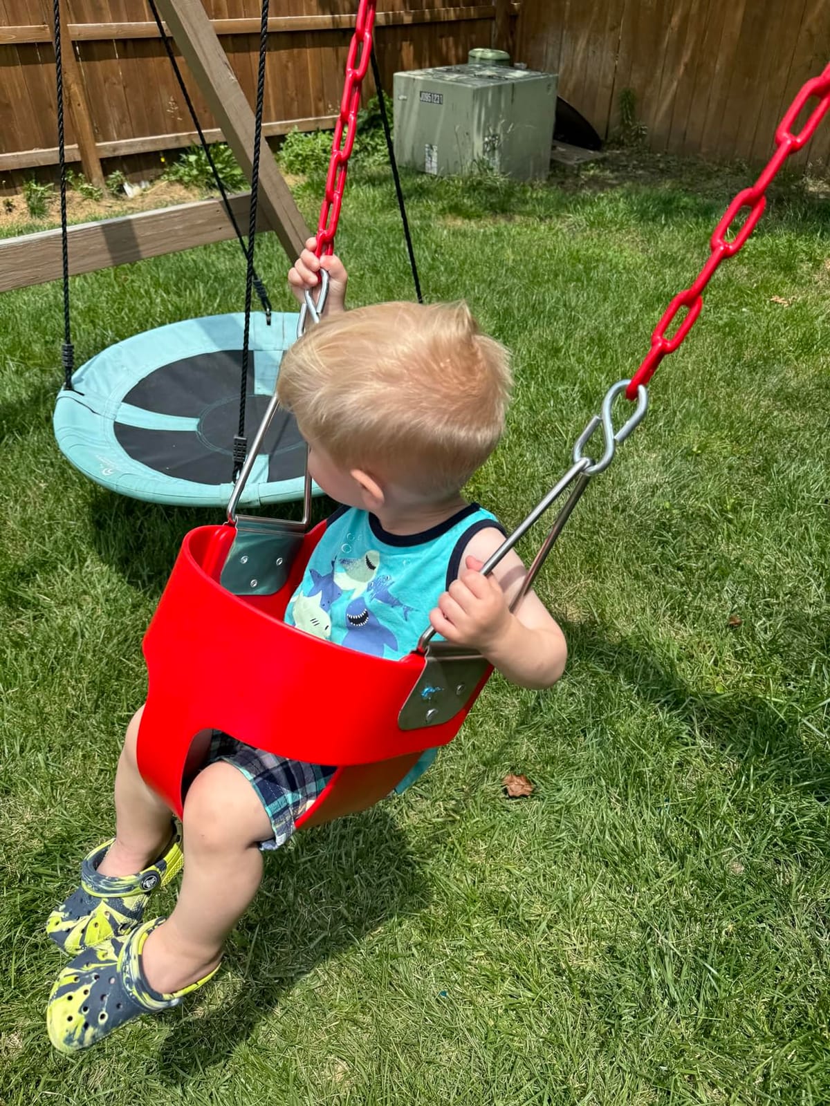 KINSPORY Toddler Swing, Full Bucket Baby Swing Seat & Iron Chains (Green) customer photo 1