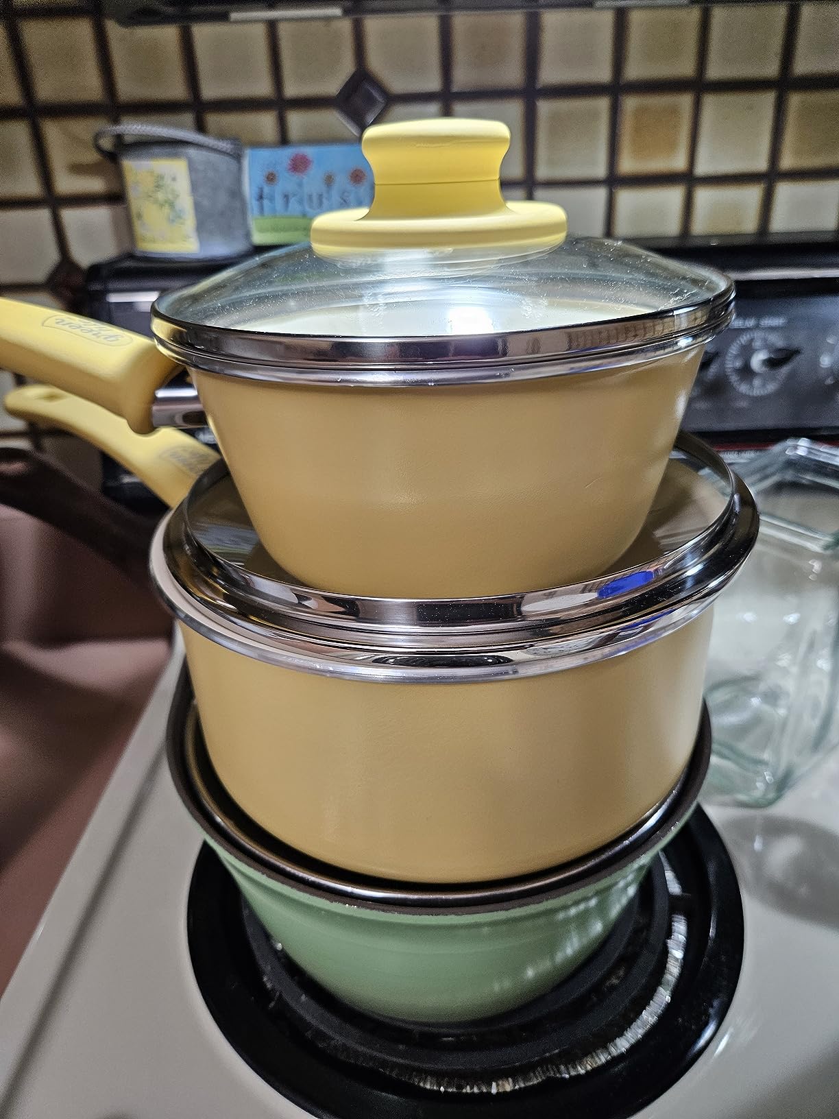GreenLife Soft Grip 1QT and 2QT Saucepan Set, Healthy Ceramic Nonstick, Non Toxic PFAS & PFOA-Free, Dishwasher Safe, Glass Lids, Stay-Cool Handles, Easy Clean Cookware, Kitchen Essentials, Turquoise customer photo 2