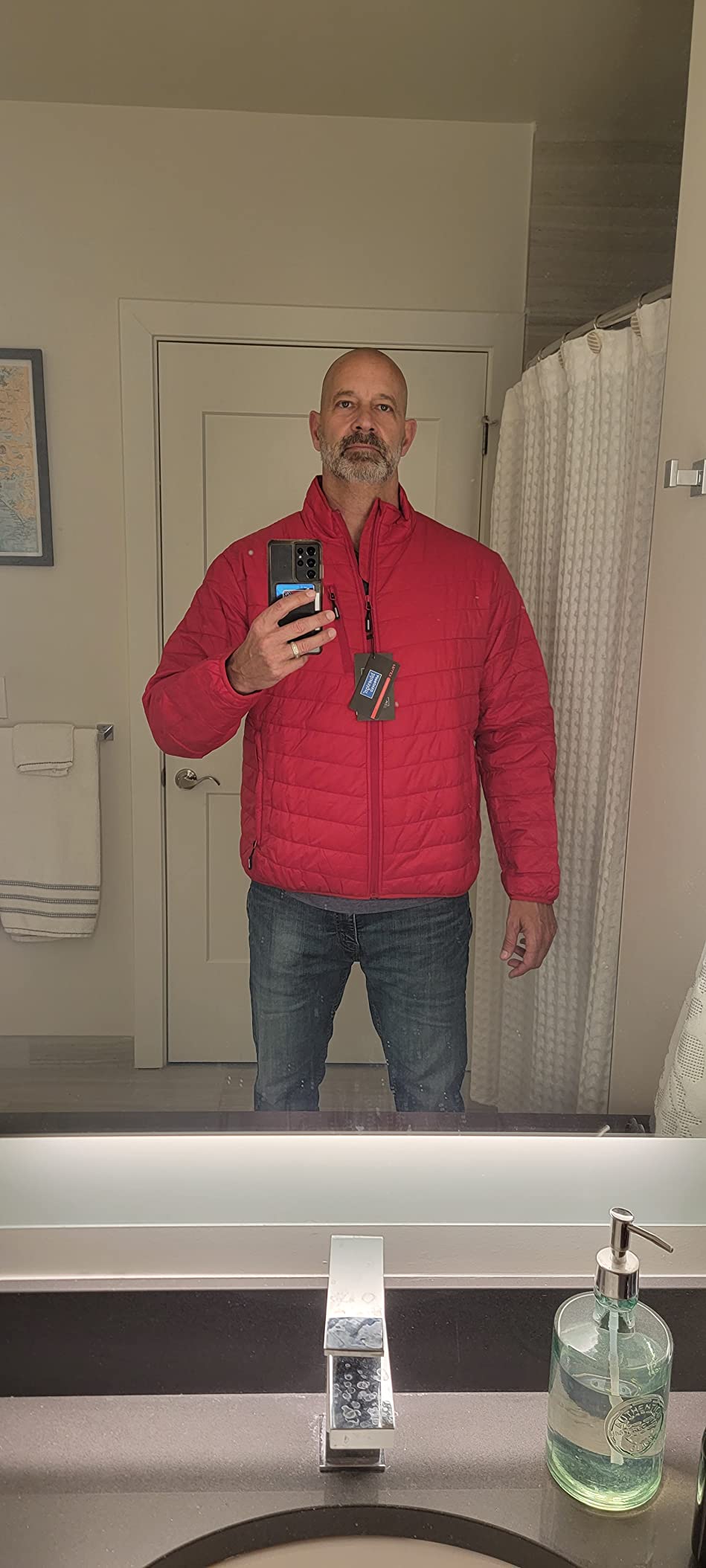 Outdoor Ventures Men's Packable Puffer Jacket Lightweight Winter Puffy Coat customer photo 2