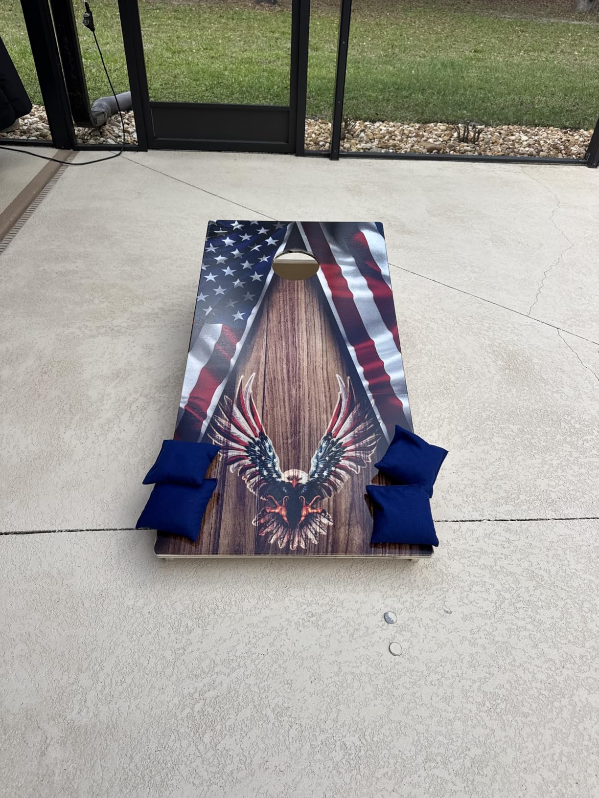 CornholeGamesUSA Pro Cornhole Boards Set | Made in USA | 3/4 Baltic Birch | No Bounce | Triple Thick Legs | Two Brace & Handles, Tournament 2x4 Regulation Set with Score Tower & Bags customer photo 2