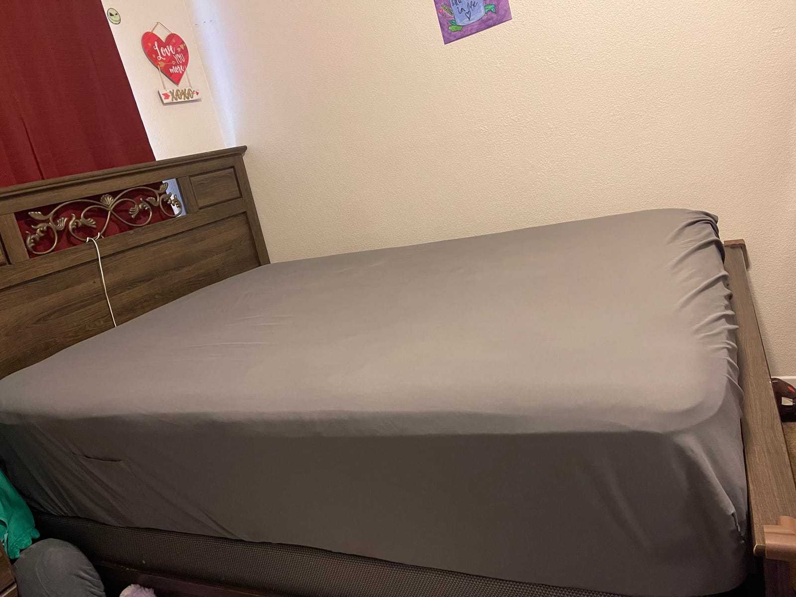 DREAMCARE Queen Fitted Sheet - Extra Deep Pocket Fitted Sheet - Fits up to 21 inch Mattress - Deep Pocket Queen Sheets - Hotel Luxury - Oeko-Tex Certified Sheets - 1 Fitted Sheet Only (Grey, Queen) customer photo 1