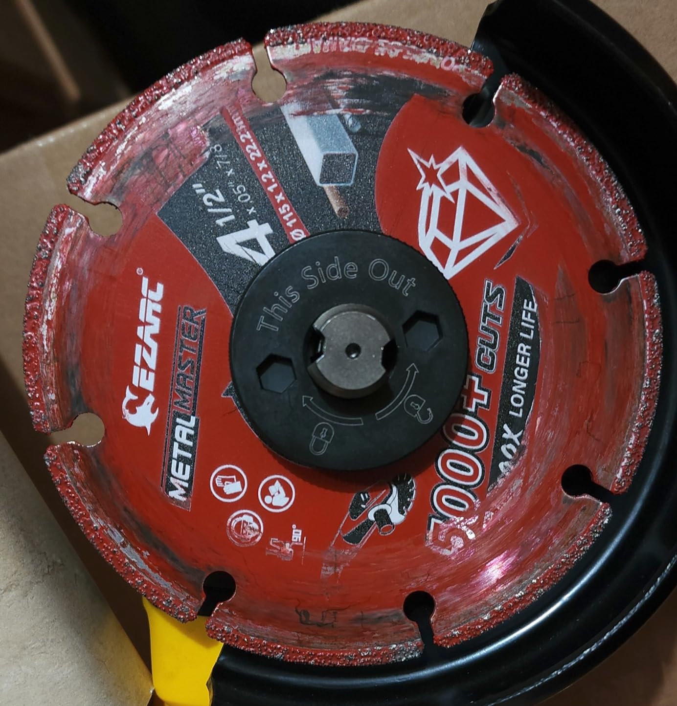 EZARC Diamond Cutting Wheel 4 1/2 x 7/8 Inch for Metal, Cut Off Wheel with 5000+ Cuts on Rebar, Steel, Iron and INOX customer photo 1