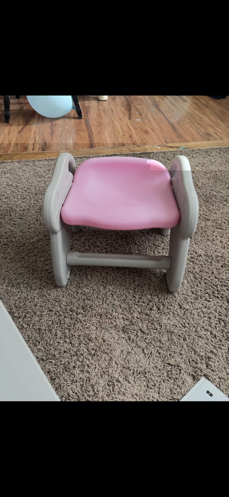 Costzon 5 in 1 Toddler Slide Rocking Toy, Slide for Kids with Detachable Stool, Basketball Hoop and Ring Game, Foldable Climber Playground Slide for Both Indoors Outdoor Use (Pink Bear) customer photo 1