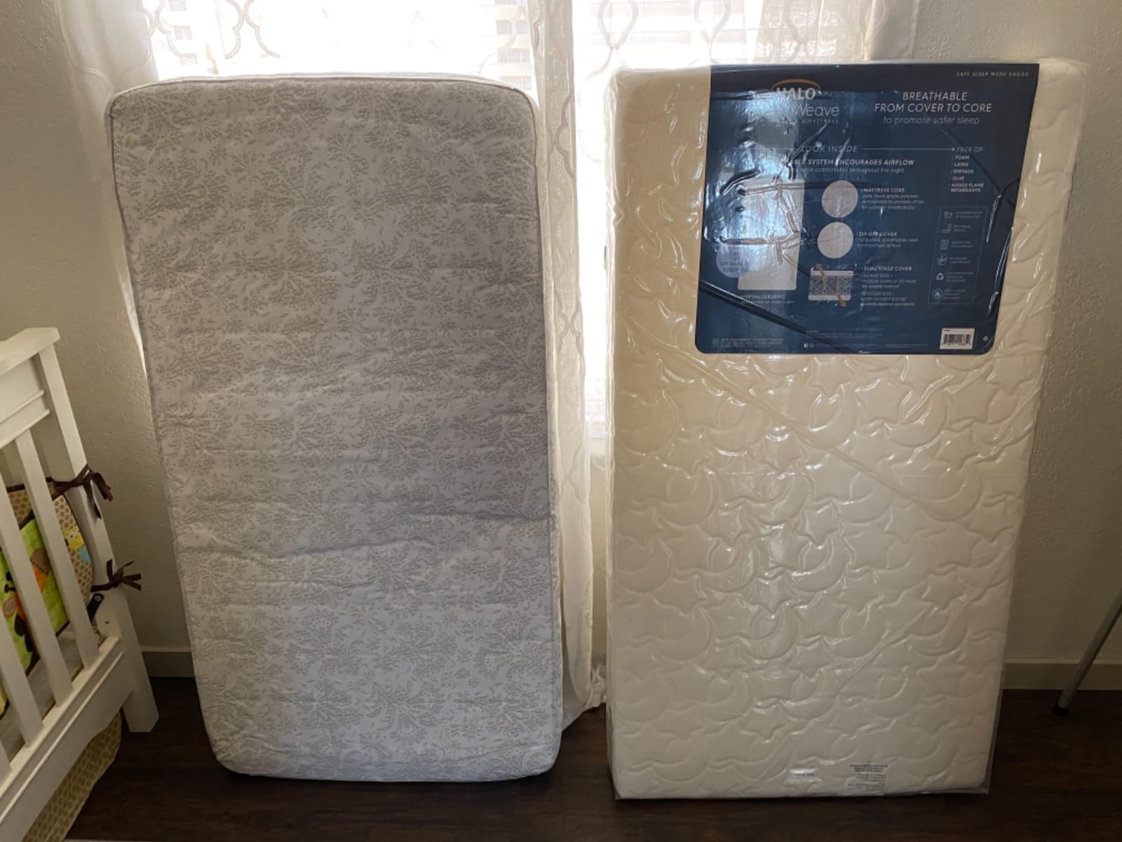 HALO DreamWeave Crib & Toddler Mattress - 100% Breathable Mattress and Core, Dual Sided 2-Stage Design, Machine Washable Cover, Hypoallergenic, Open Strand Polymer Core, Greenguard Cert. customer photo 1