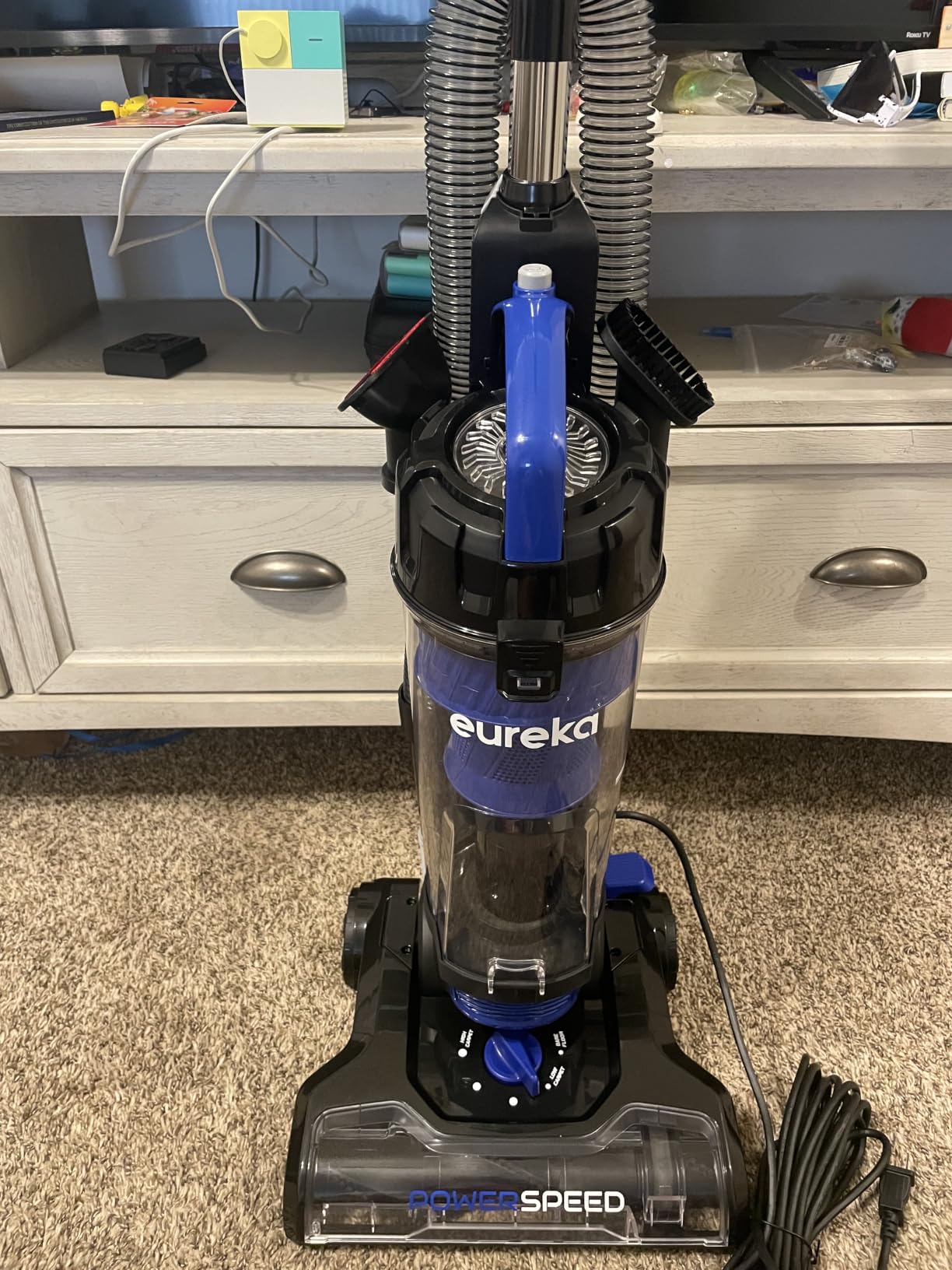 Eureka Lightweight Powerful Upright Vacuum Cleaner for Carpet and Hard Floor, PowerSpeed, New Model,Blue,black/New Model customer photo 1