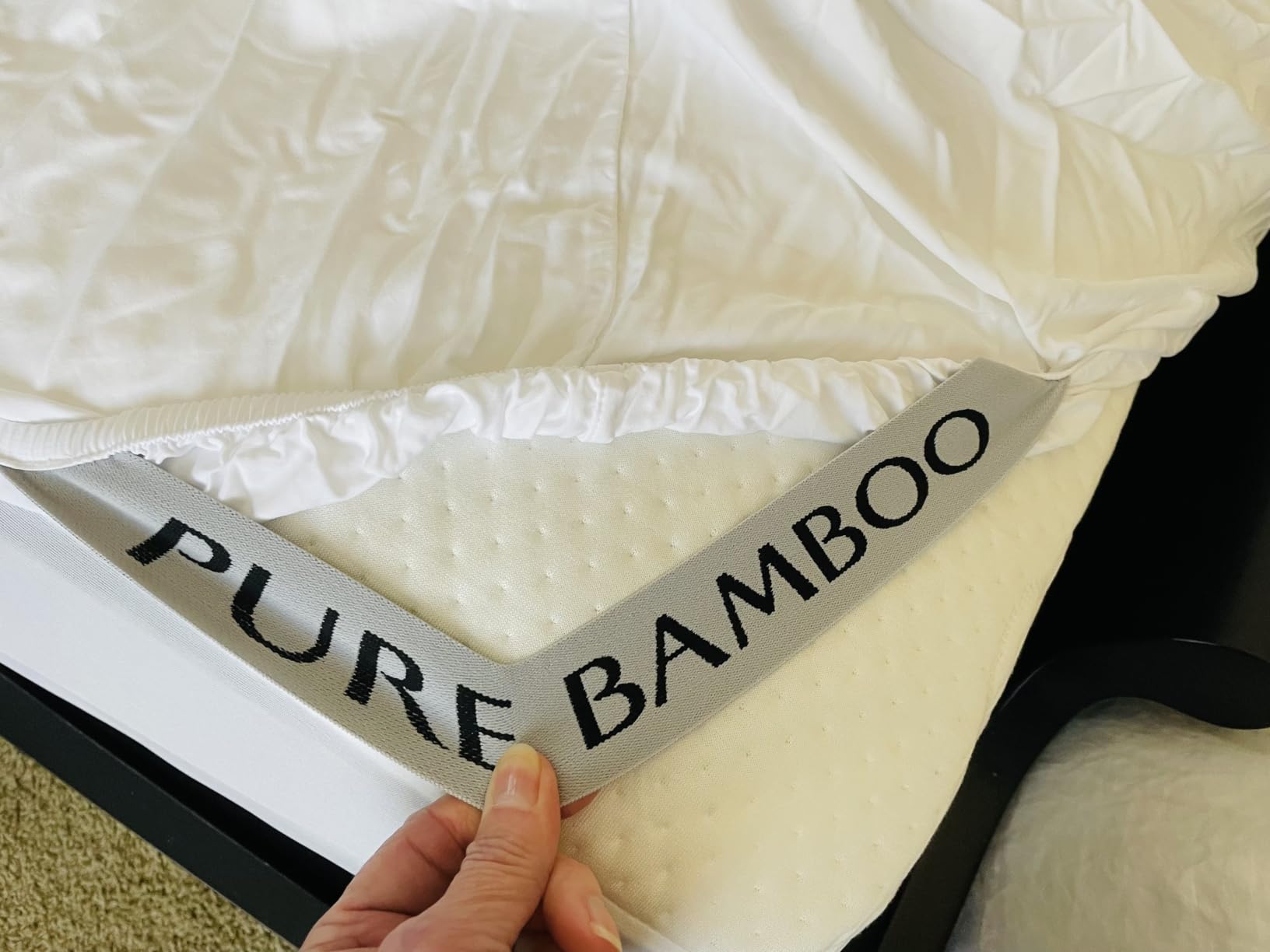 Pure Bamboo Full Sheets, Genuine 100% Organic Viscose Derived from Bamboo Bed Sheet Set, Luxuriously Soft & Cooling, Double Stitching, 2 Year Quality Promise (Full, Jacquard Stone) customer photo 2