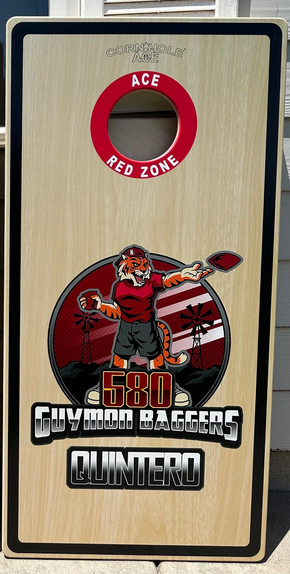 CornholeAce Custom ACE Red Zone | Cornhole Board Set | No Bounce! Made of Baltic Birch Plywood, Includes Handles, Made in USA, Professional Tournament Style | ACE Pro Series customer photo 1