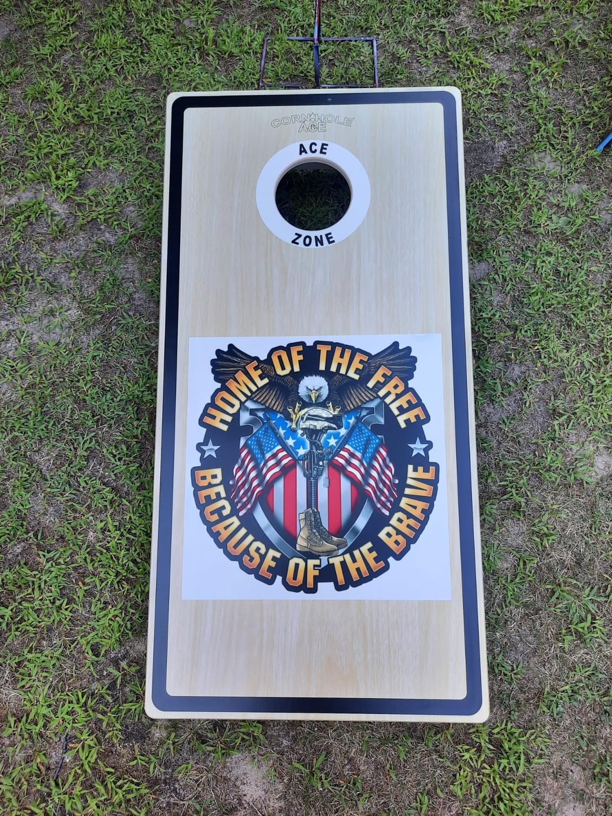 CornholeAce Custom ACE Red Zone | Cornhole Board Set | No Bounce! Made of Baltic Birch Plywood, Includes Handles, Made in USA, Professional Tournament Style | ACE Pro Series customer photo 2