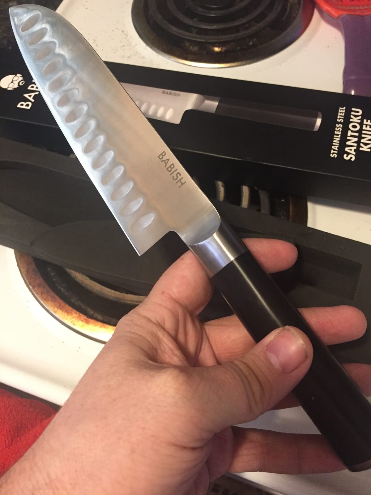 Babish 6.5 Inch Santoku Knife High Carbon 1.4116 German Steel Kitchen Knife Razor Sharp Blade Durable Precision Cutlery for Slicing Dicing Chopping Vegetables Meat and Fish customer photo 1