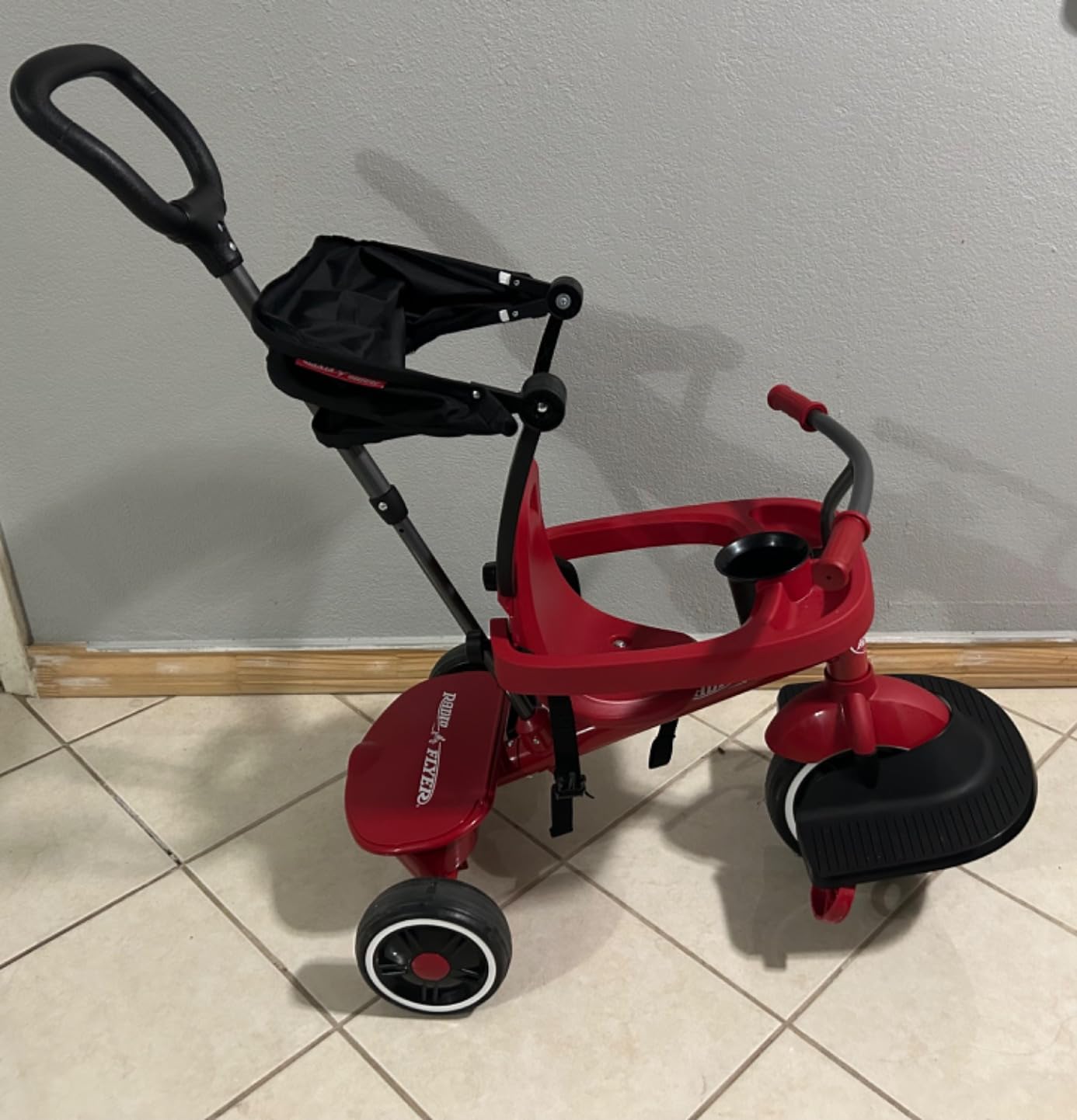 Radio Flyer 4-in-1 Pedal & Push Stroll ’N Trike, Ages 1-5, UV Canopy, Red customer photo 1