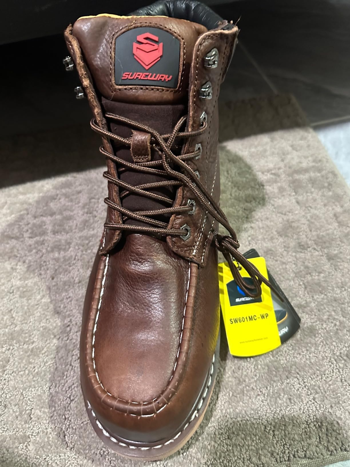 SUREWAY Mens Heavy Duty Wedge Moc Toe Work Boots Soft/Composite/Steel Toe customer photo 1
