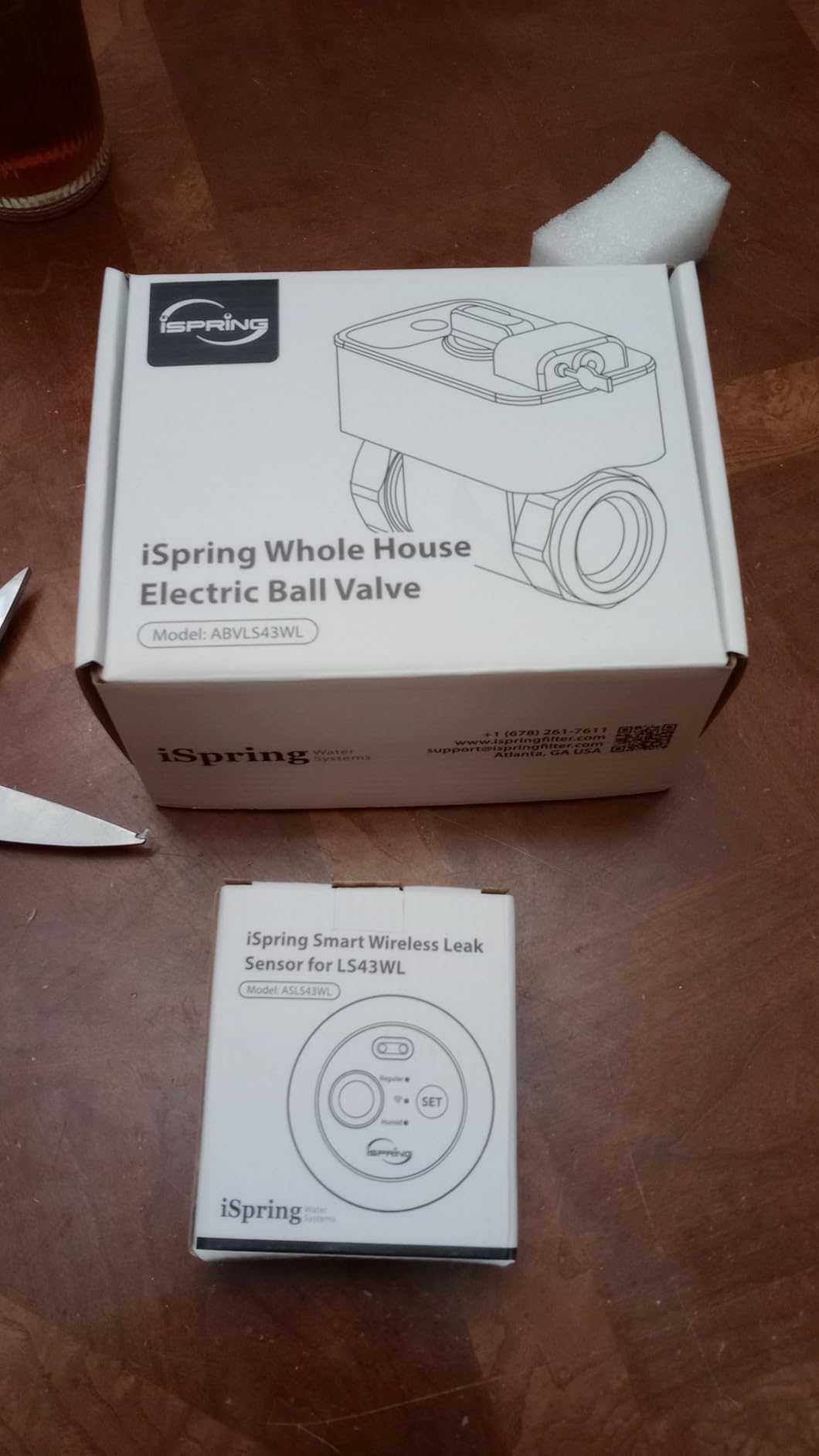 iSpring LS43 Water Leak Detector Alarm System, Automatic Shut-Off Valve and 2 Detection Sensors, Connects Up to 8 Sensor to Prevent Flooding, 3/4