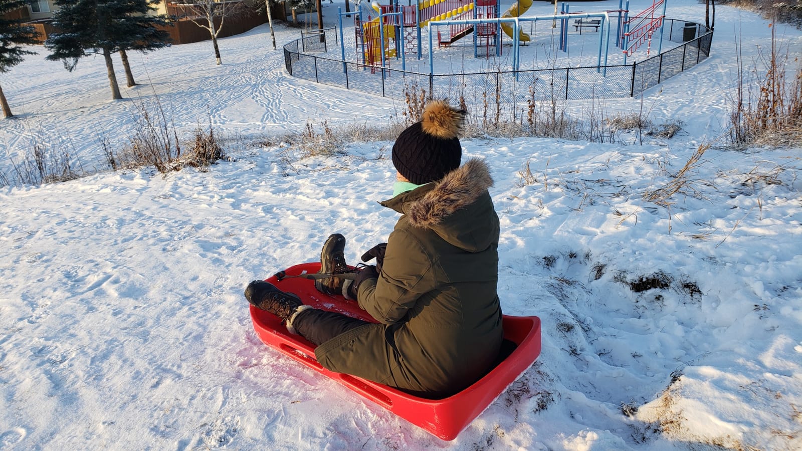 GoSports 2 Person Premium Snow Sled - Choose Red or Blue - Double Walled Construction, Pull Strap and Padded Seat customer photo 1