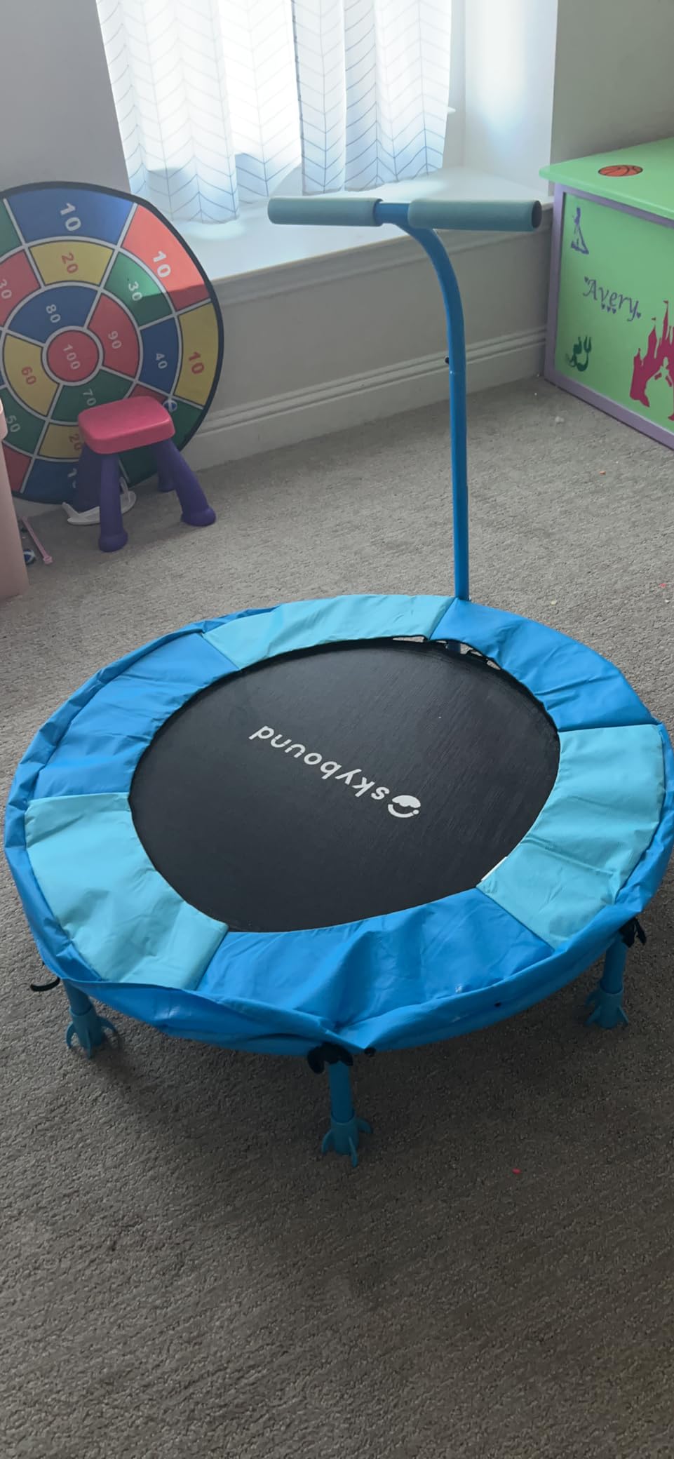 SkyBound 36 Inch Indoor Trampoline for Kids - Kids Trampoline Indoor with Handle - Toddler Trampoline with Upgraded 2.0mm Steel Pipe and Handlebar - Mini Indoor Trampoline for Kids Age 3 and Above customer photo 2