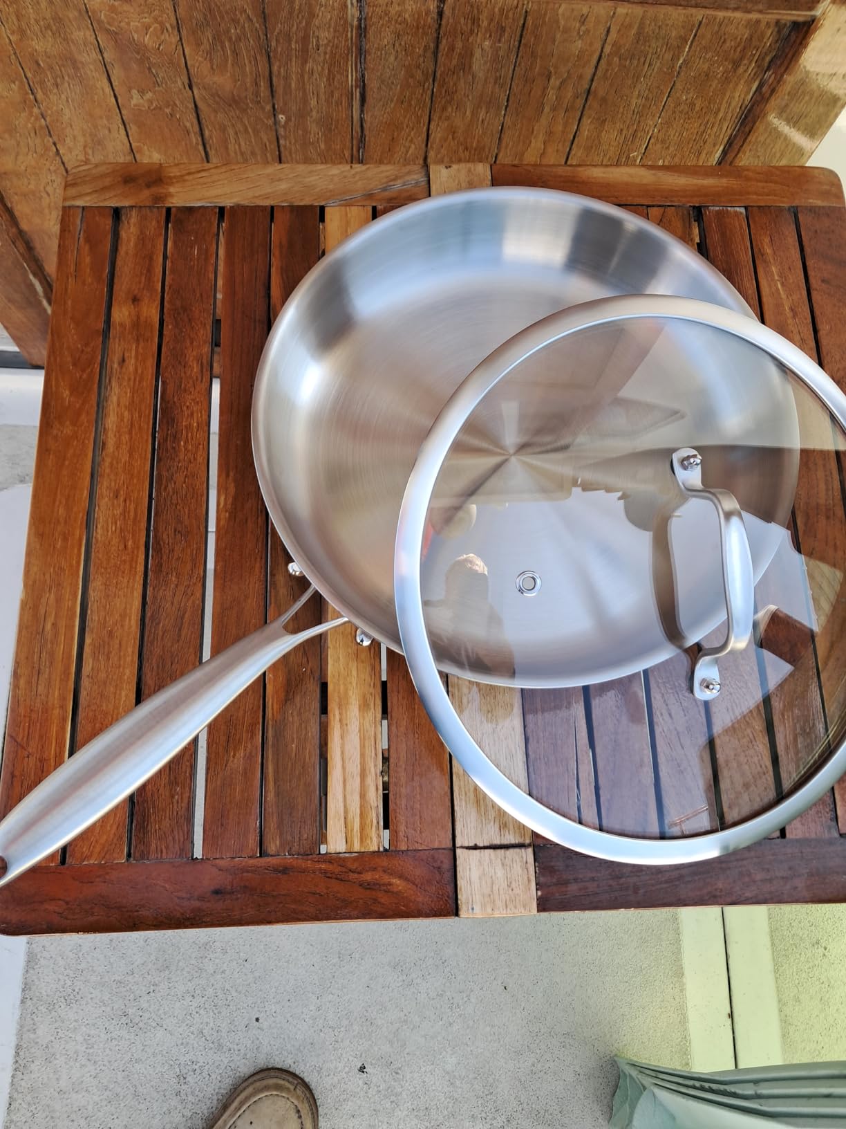 DELARLO Tri-Ply Stainless Steel Pan,18/10, 12